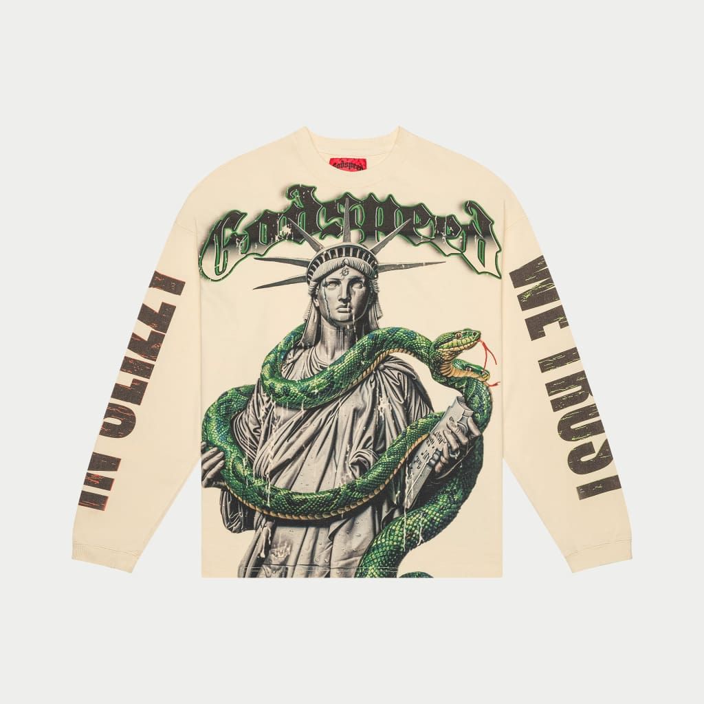 Godspeed T5 Slizzy long sleeve t-shirt in washed fabric with digital art print – limited edition 555 units