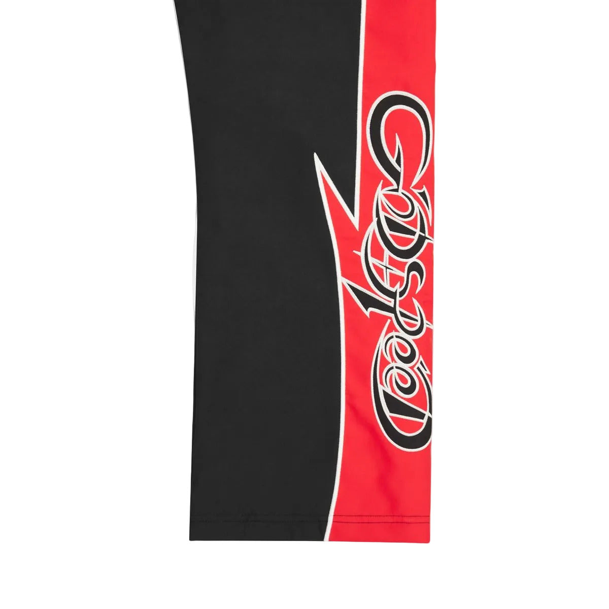 Godspeed GT tracksuit in black and red with nylon fabric, mesh backing, and matching top and bottom set