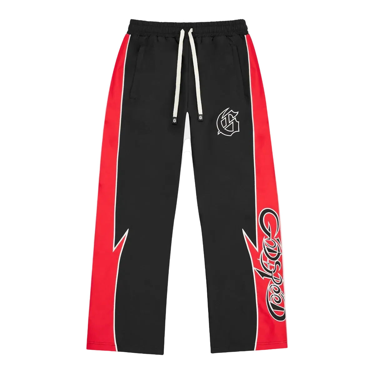 Godspeed GT tracksuit in black and red with nylon fabric, mesh backing, and matching top and bottom set