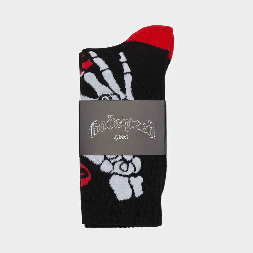  Black and grey socks with “Stay 10 Toes Down” text design, 1 pair, premium packaged.