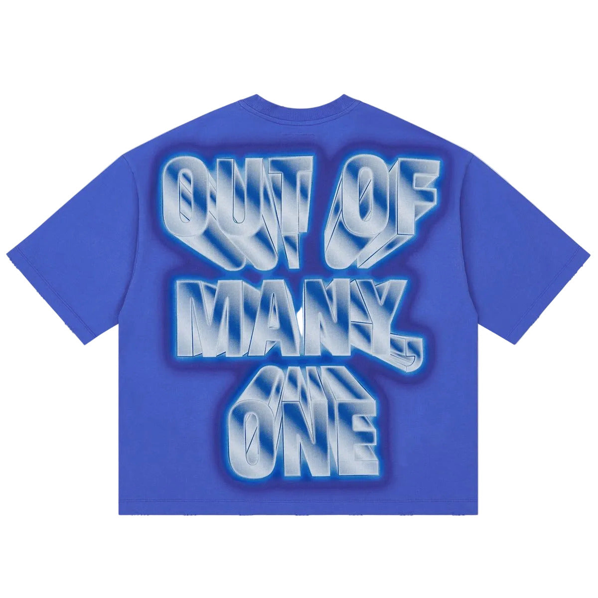 Godspeed Up2Par T-Shirt in Blue crafted from 10oz mid-weight washed fabric with a striking art piece and stones around the crown.