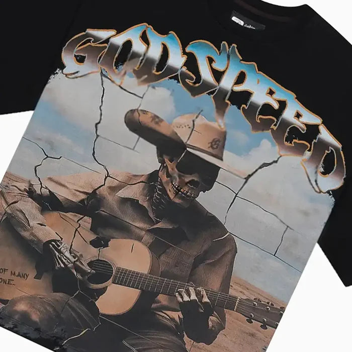 men’s virtuoso black t-shirt with tailored fit and soft breathable fabric laid flat on white background