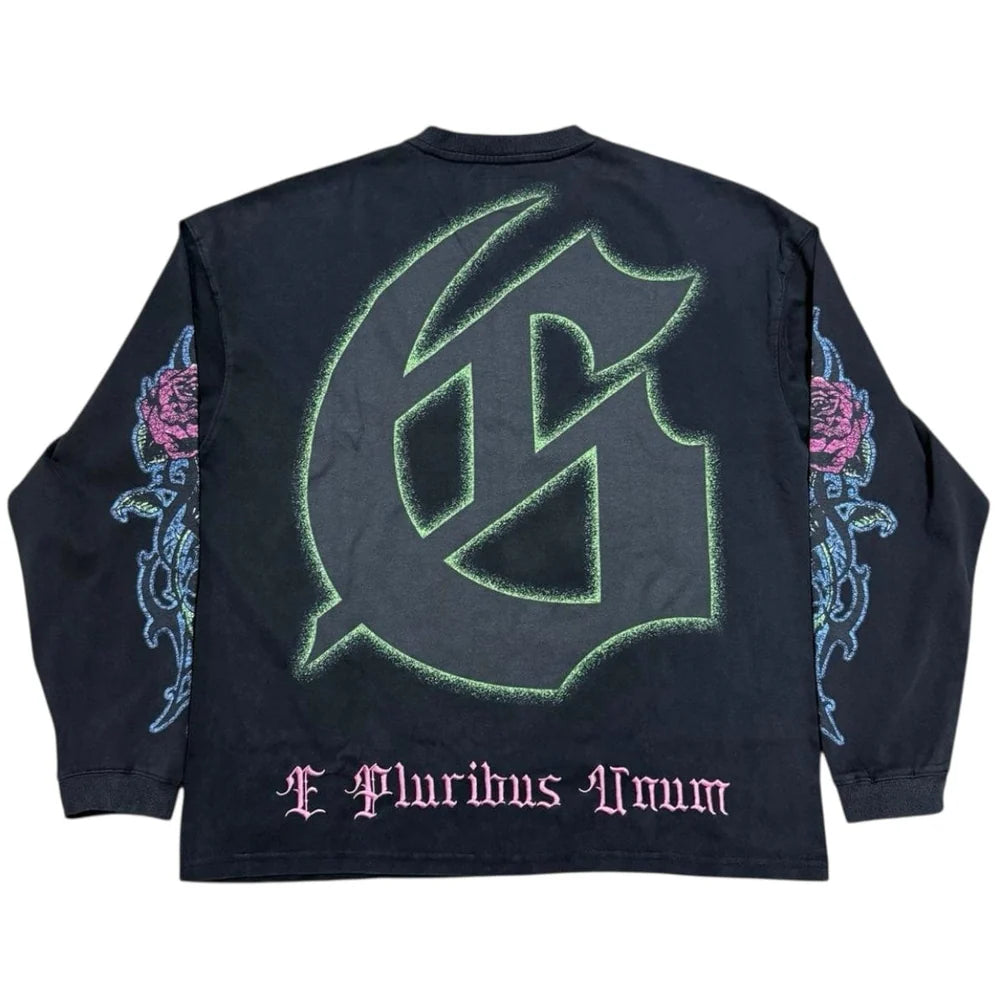 Godspeed Ollie LS Thermal in black wash with long sleeves and casual streetwear fit.