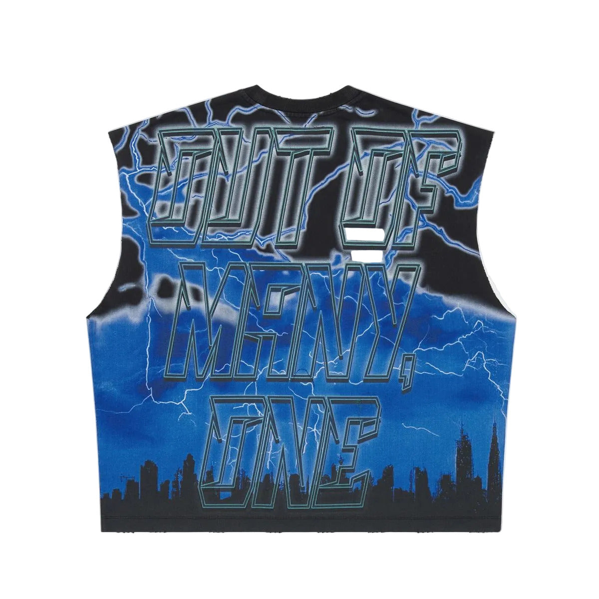 Godspeed Voltage sleeveless T-shirt with premium cotton construction, structured fit, badge accents, and a modern streetwear-inspired design.