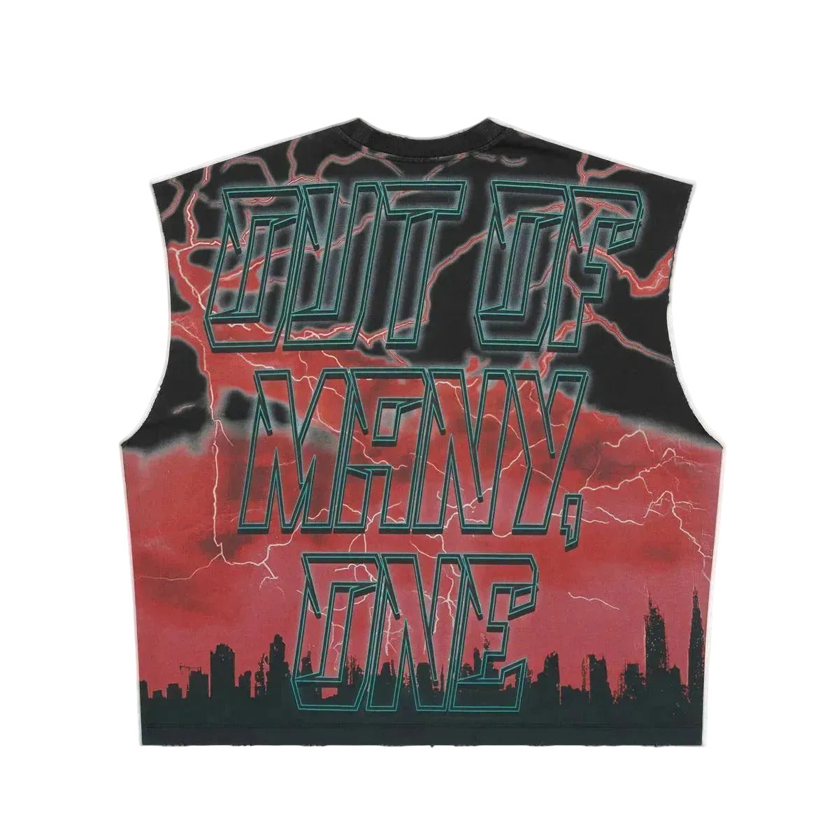 Godspeed Voltage sleeveless T-shirt with premium cotton construction, structured fit, badge accents, and a modern streetwear-inspired design.