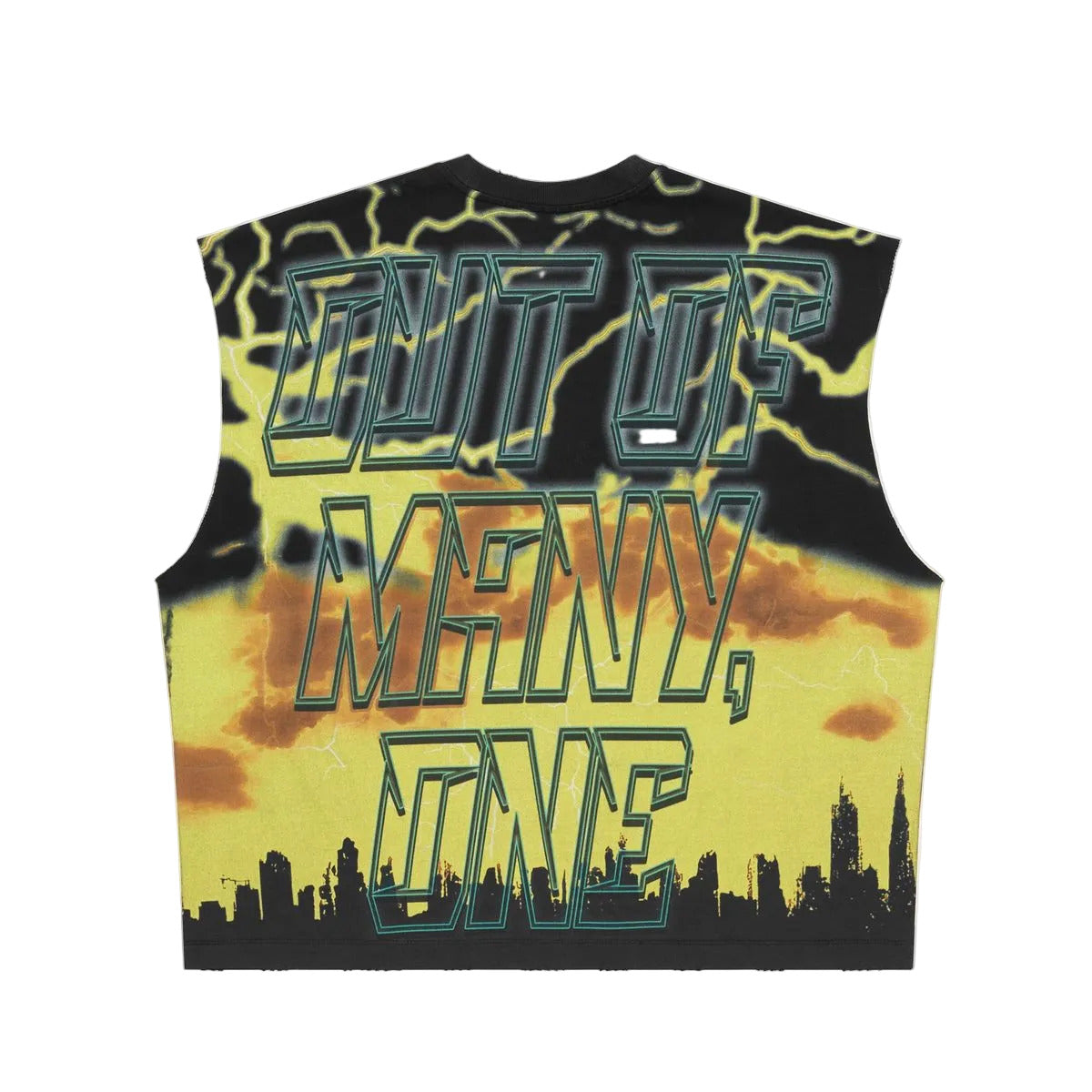 Godspeed Voltage sleeveless T-shirt featuring premium cotton fabric, structured fit, badge details, and a modern streetwear-inspired design.