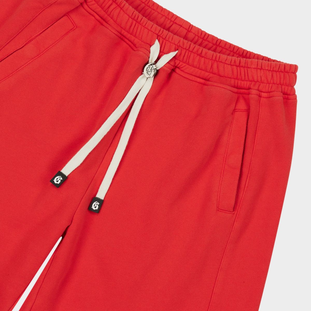 Godspeed VITAL Red French Terry sweatshorts made from heavyweight 500 GSM fabric with a stealth embroidered logo.