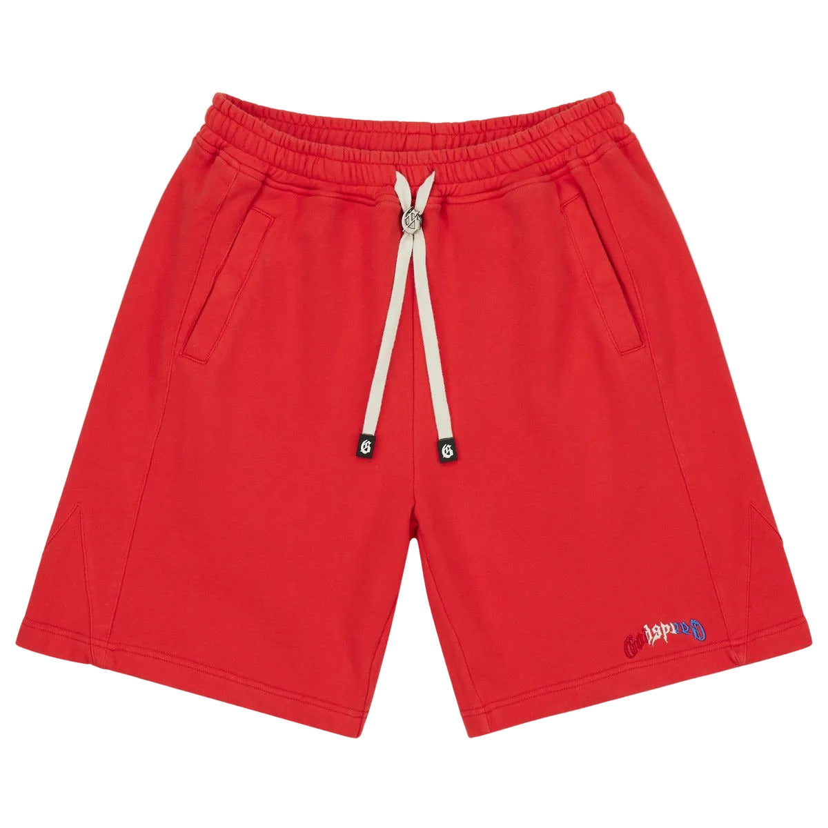 Godspeed VITAL Red French Terry sweatshorts made from heavyweight 500 GSM fabric with a stealth embroidered logo.