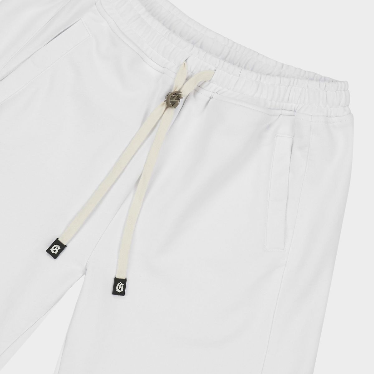 Godspeed VITAL White French Terry sweatshorts made from heavyweight 500 GSM fabric with a stealth embroidered logo.