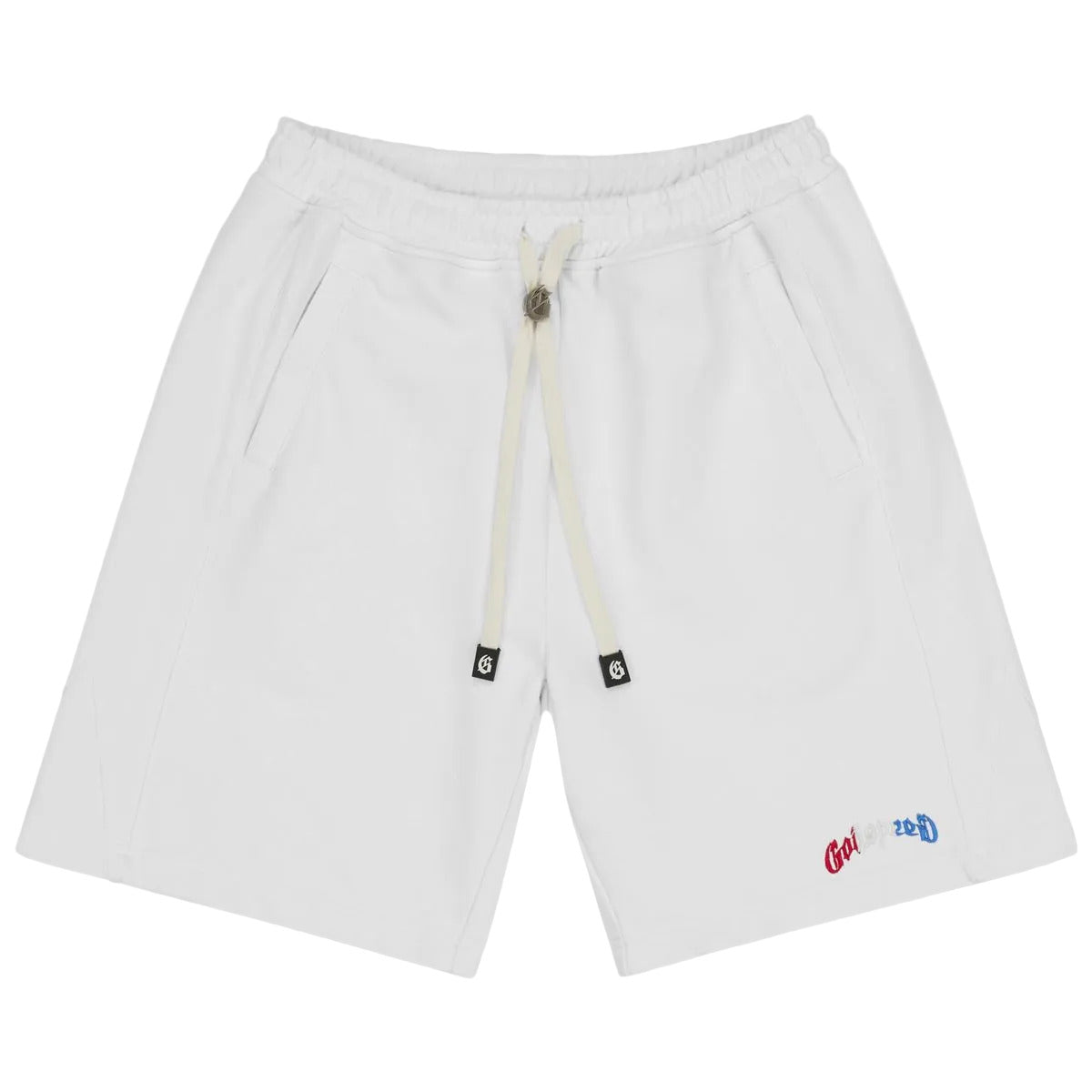 Godspeed VITAL White French Terry sweatshorts made from heavyweight 500 GSM fabric with a stealth embroidered logo.