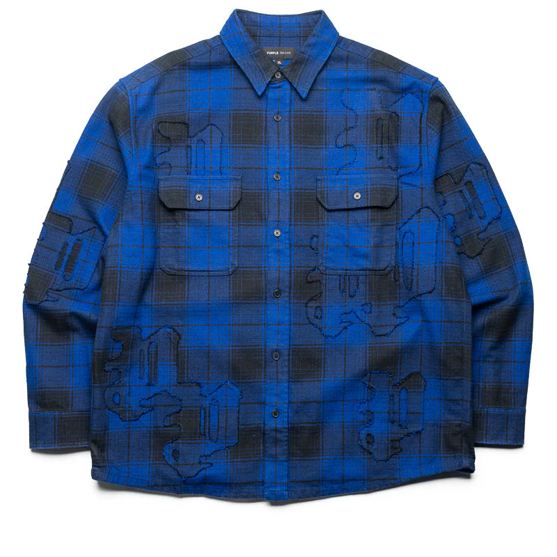 Gothic P Flannel Shirt (Black/Blue) 