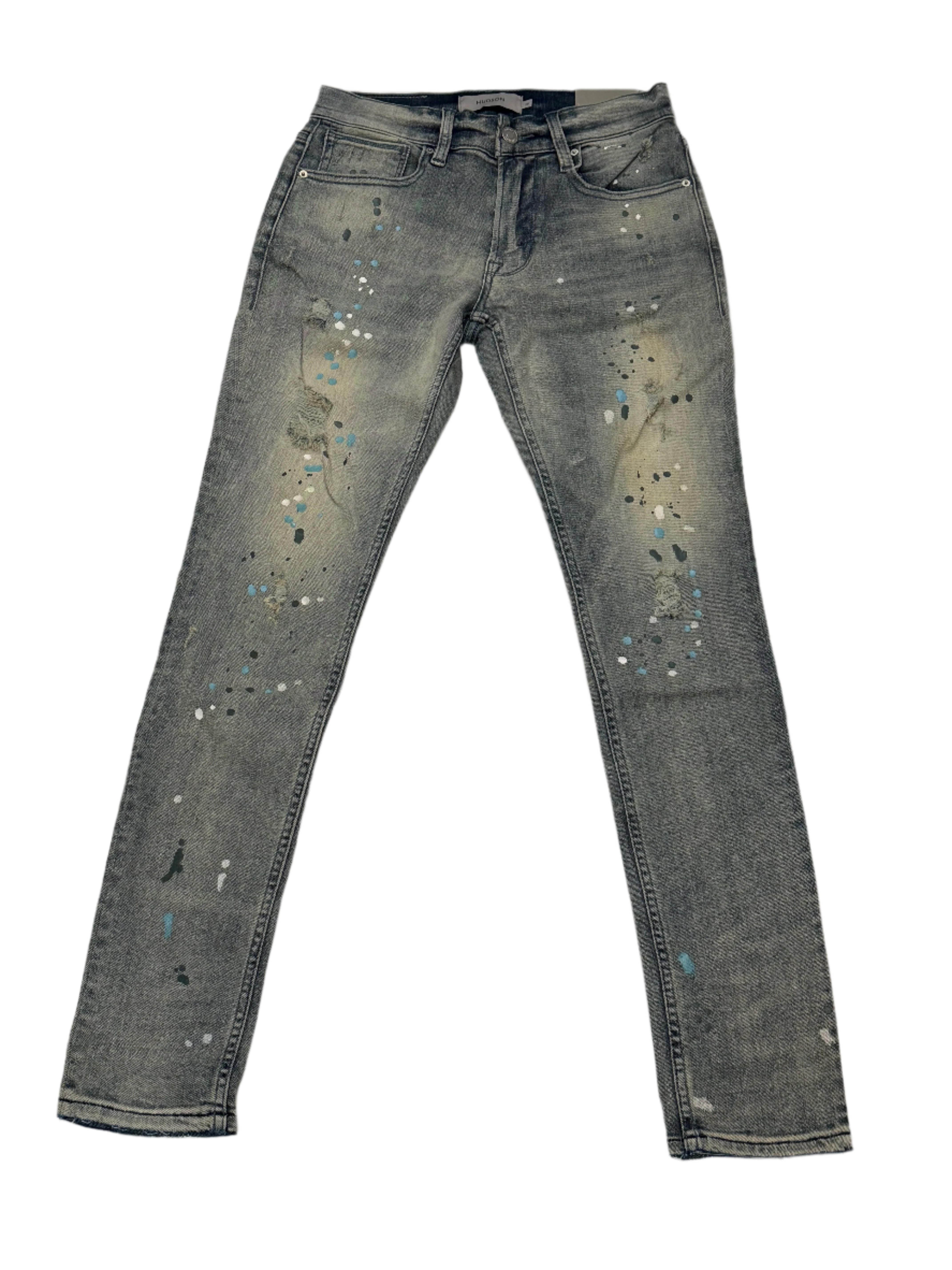 Dazzle Premium X Hudson Zack Skinny Jeans in Deserted wash featuring a skinny fit, stretch denim fabric, and signature Hudson detailing.