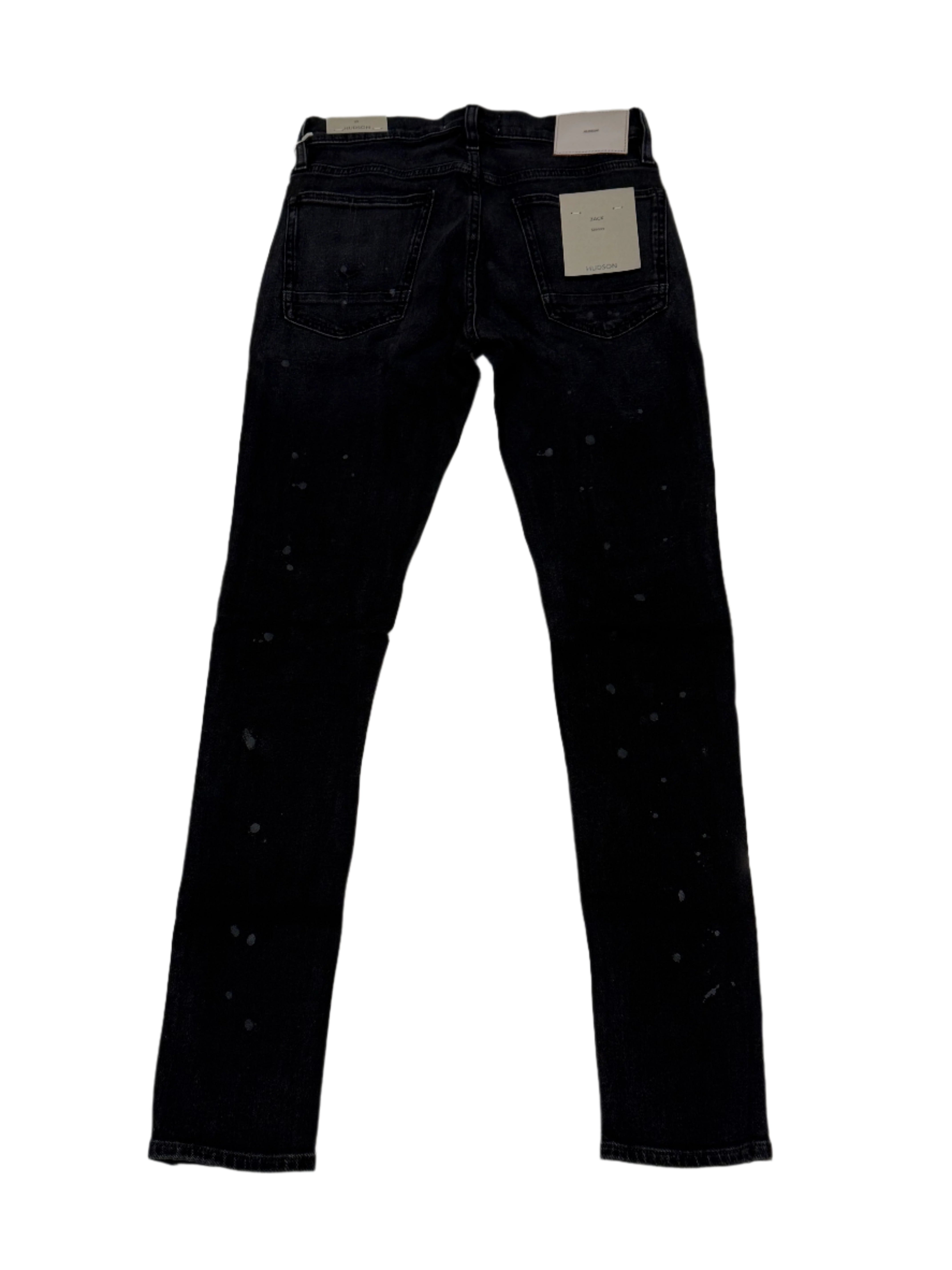 Dazzle x Hudson Zack Skinny Jeans in black with skinny fit, style number HTF3DAK2402.