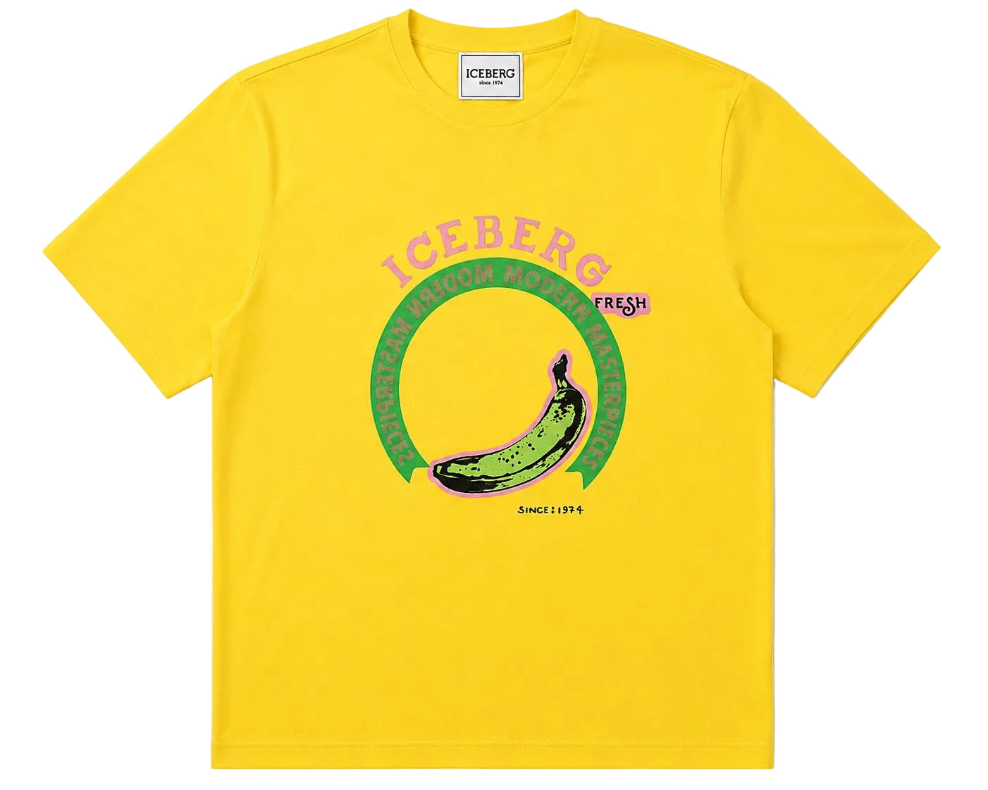 Icerberg Modern Masterpiece yellow graphic t-shirt front view