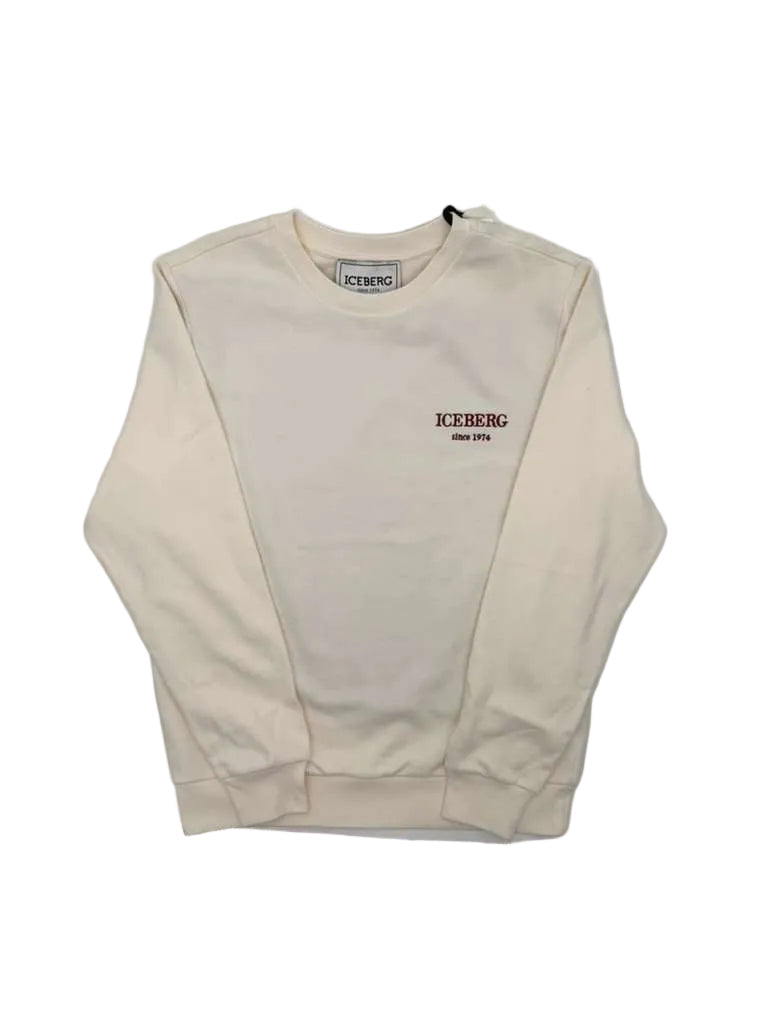 Elevate your everyday style with the ICEBERG Embroidered Logo Sweatshirt (Cream) — a clean, luxurious essential crafted for comfort, versatility, and timeless streetwear appeal