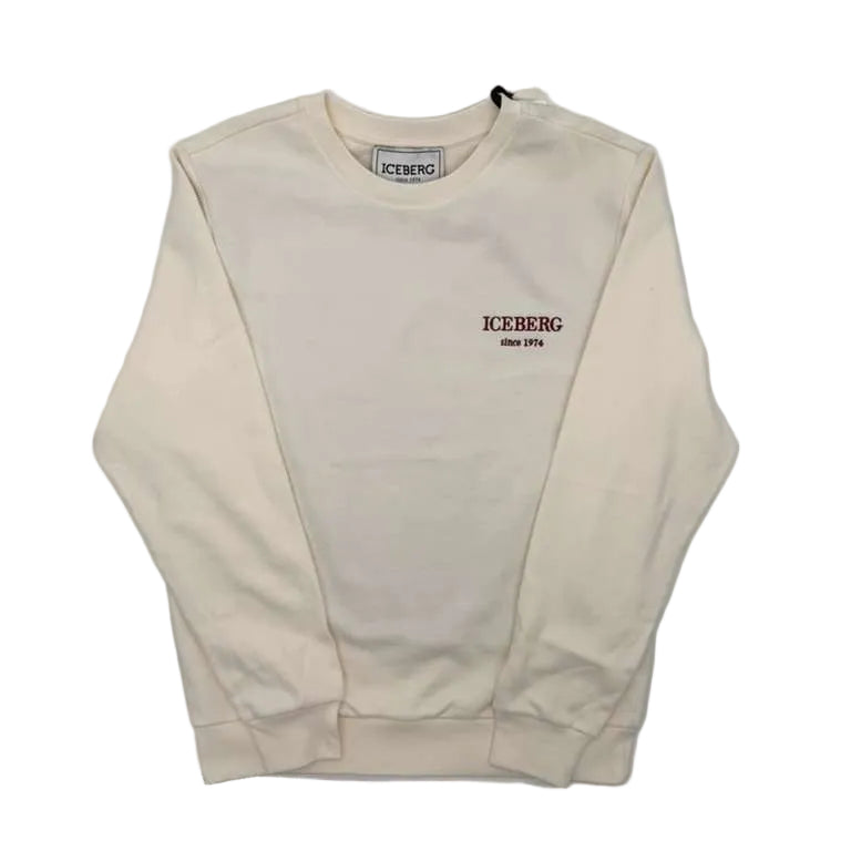 Add a touch of luxury to your wardrobe with the ICEBERG Embroidered Center Logo Sweatshirt (Cream) — a refined, premium-quality essential designed for comfort, style, and everyday versatility