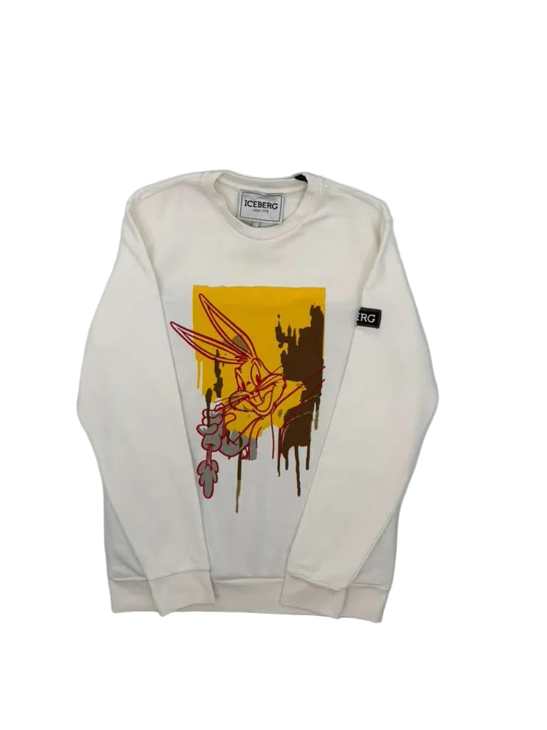 Bring playful luxury to your wardrobe with the ICEBERG Embroidered Red Bunny Sweatshirt (Cream) — a standout piece that blends premium craftsmanship with bold character. 