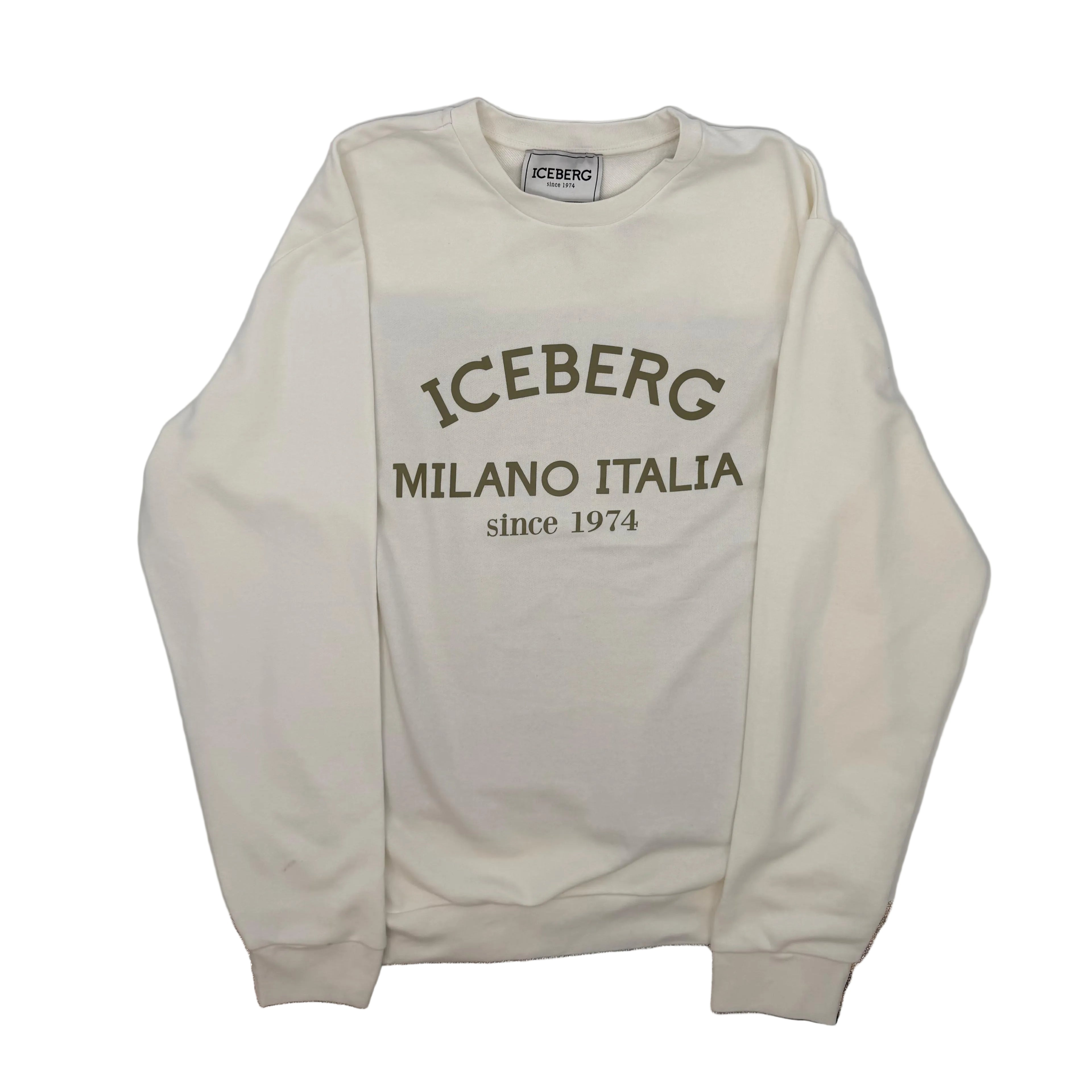 Make a refined style statement with the ICEBERG Printed Logo Milano Sweatshirt (Cream) — a premium wardrobe essential that blends Italian-inspired design with everyday comfort.