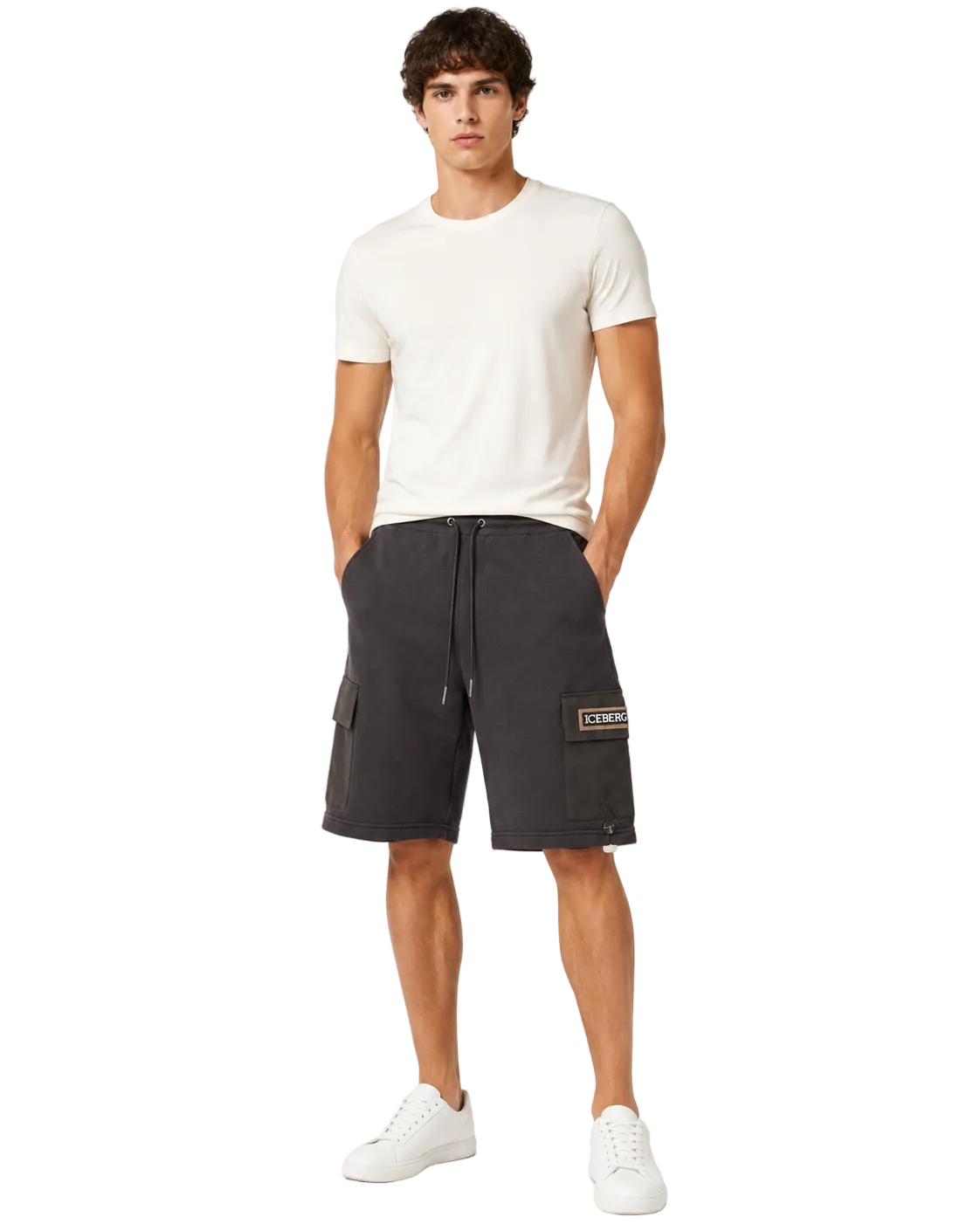 Iceberg E5 Bermuda Black designer shorts