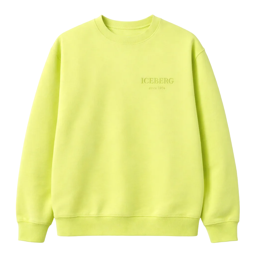 Stand out with modern Italian streetwear style in the ICEBERG Embroidered Logo Sweatshirt (Lime)