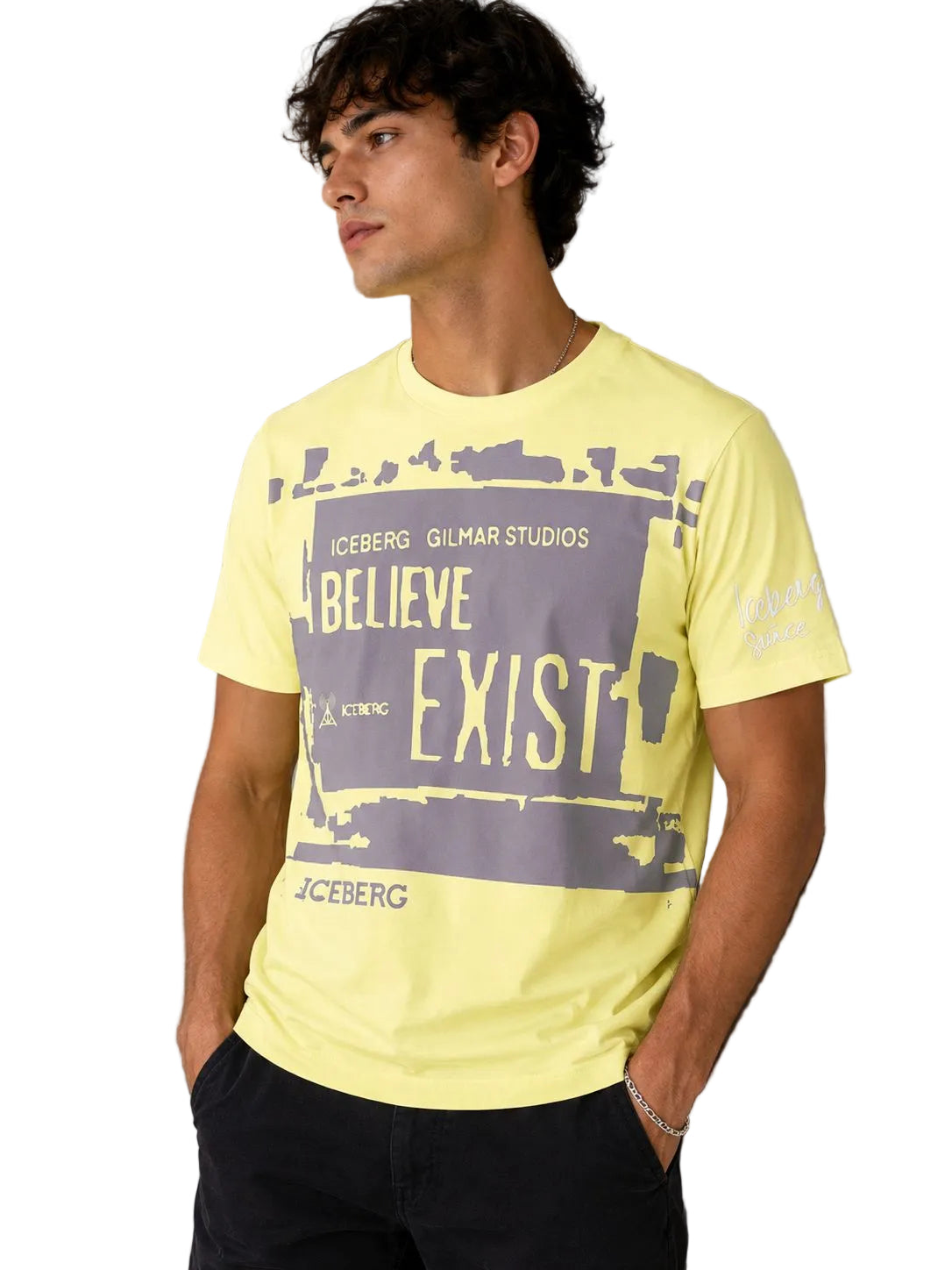 ICEBERG X DAZZLE PREMIUM green graphic t-shirt with modern streetwear fashion and bold designer-inspired casual style