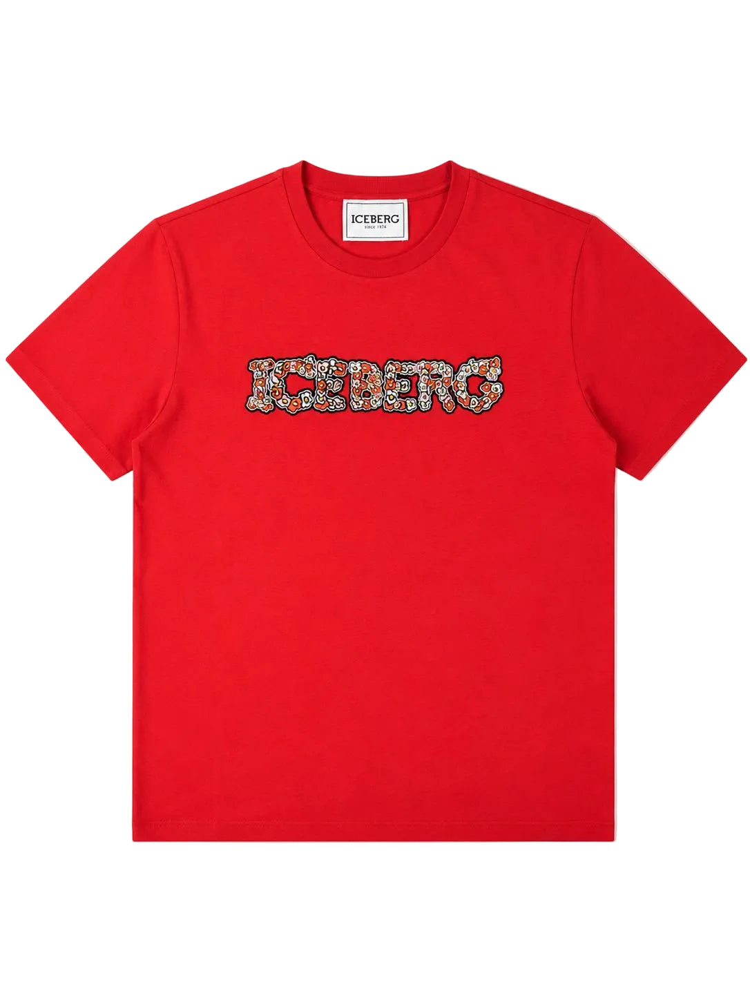 ICEBERG X DAZZLE 5D red graphic t-shirt for men with premium streetwear designer style and modern casual fashion look