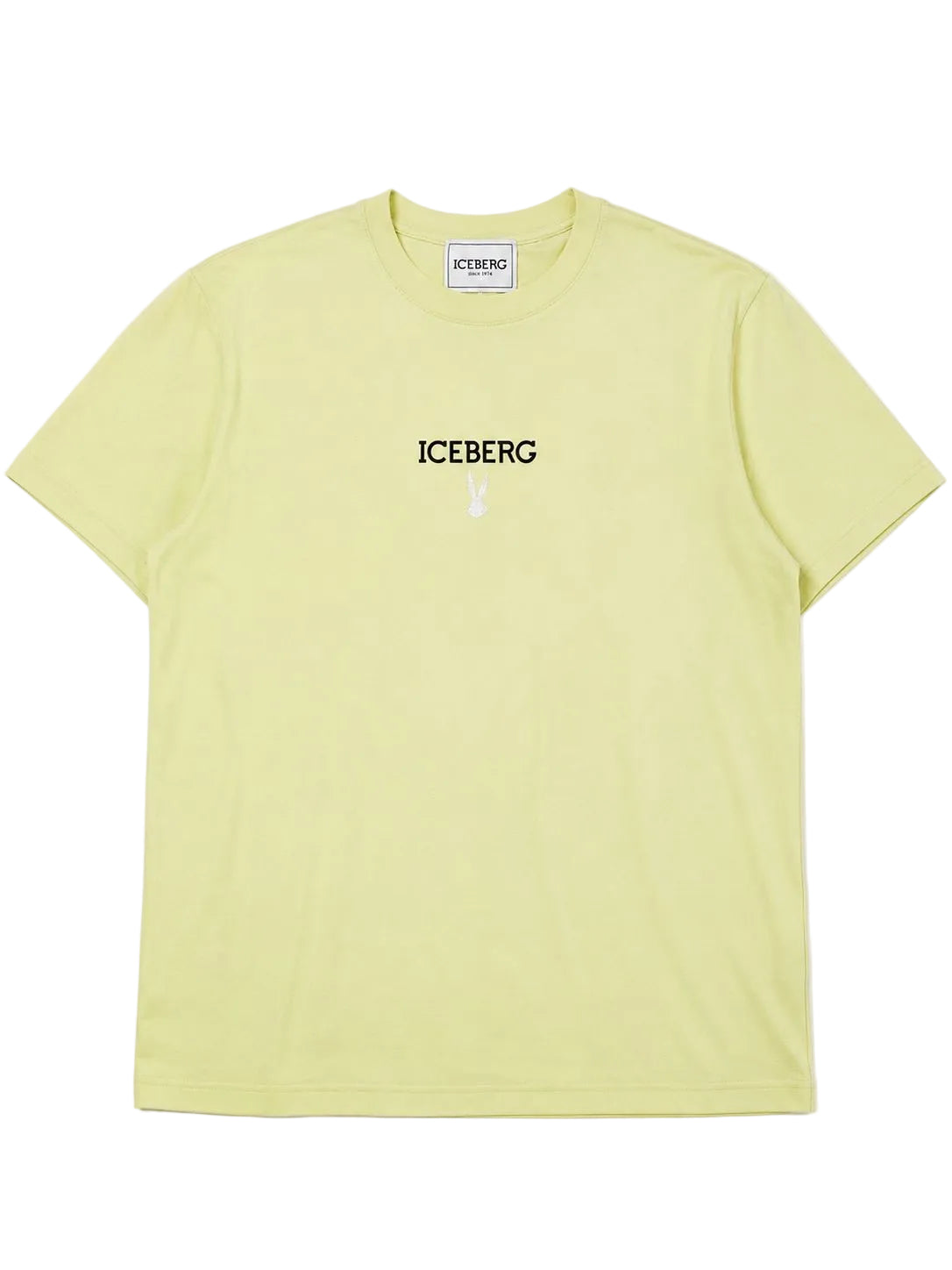 Iceberg Center Logo 5D T-Shirt light green premium designer graphic cotton crew neck tee front view