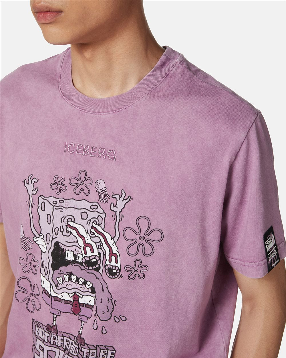 Sponge Bob Print T-Shirt (Raspberry)