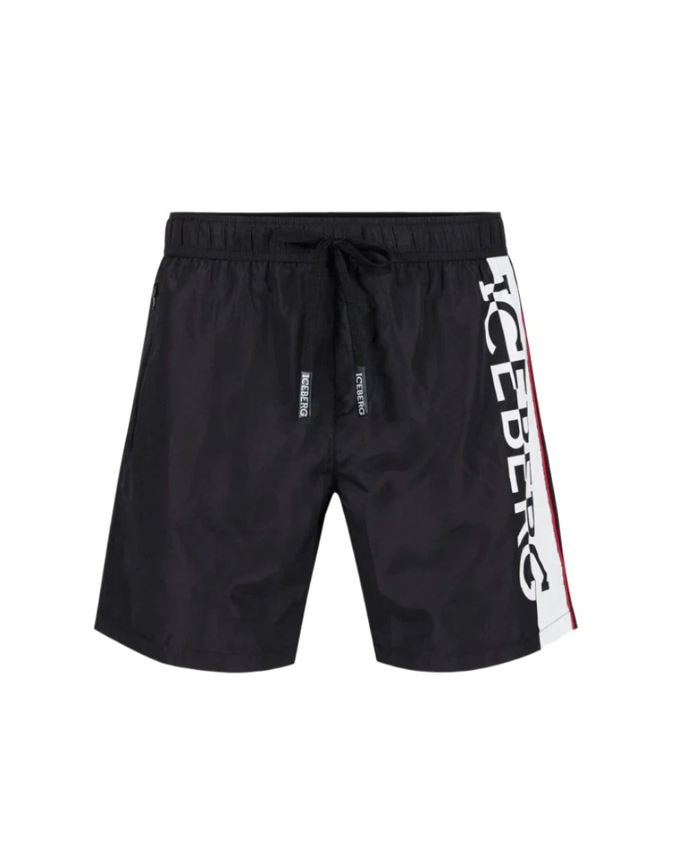 Iceberg mid-thigh boxer swimsuit with drawstring waist and logo print
