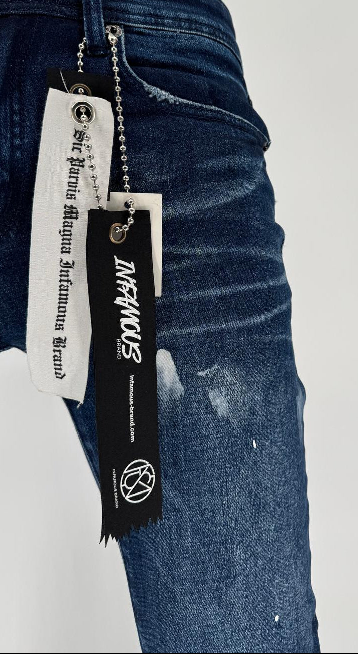 Make a bold statement with the Infamous Jeans in Dark Blue – a modern denim staple built for comfort, durability, and street-ready style. Featuring a classic slim fit with a tapered leg, these jeans offer a clean and structured look that suits any occasion, from casual weekends to late-night outings.