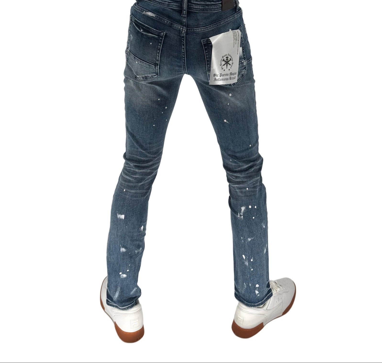 Upgrade your streetwear game with the Infamous Skinny Straight Jeans in Med Blue, crafted for those who live by style and confidence. These jeans blend a sleek modern skinny fit with the comfort of a straight-cut design, creating the perfect balance between edge and versatility.