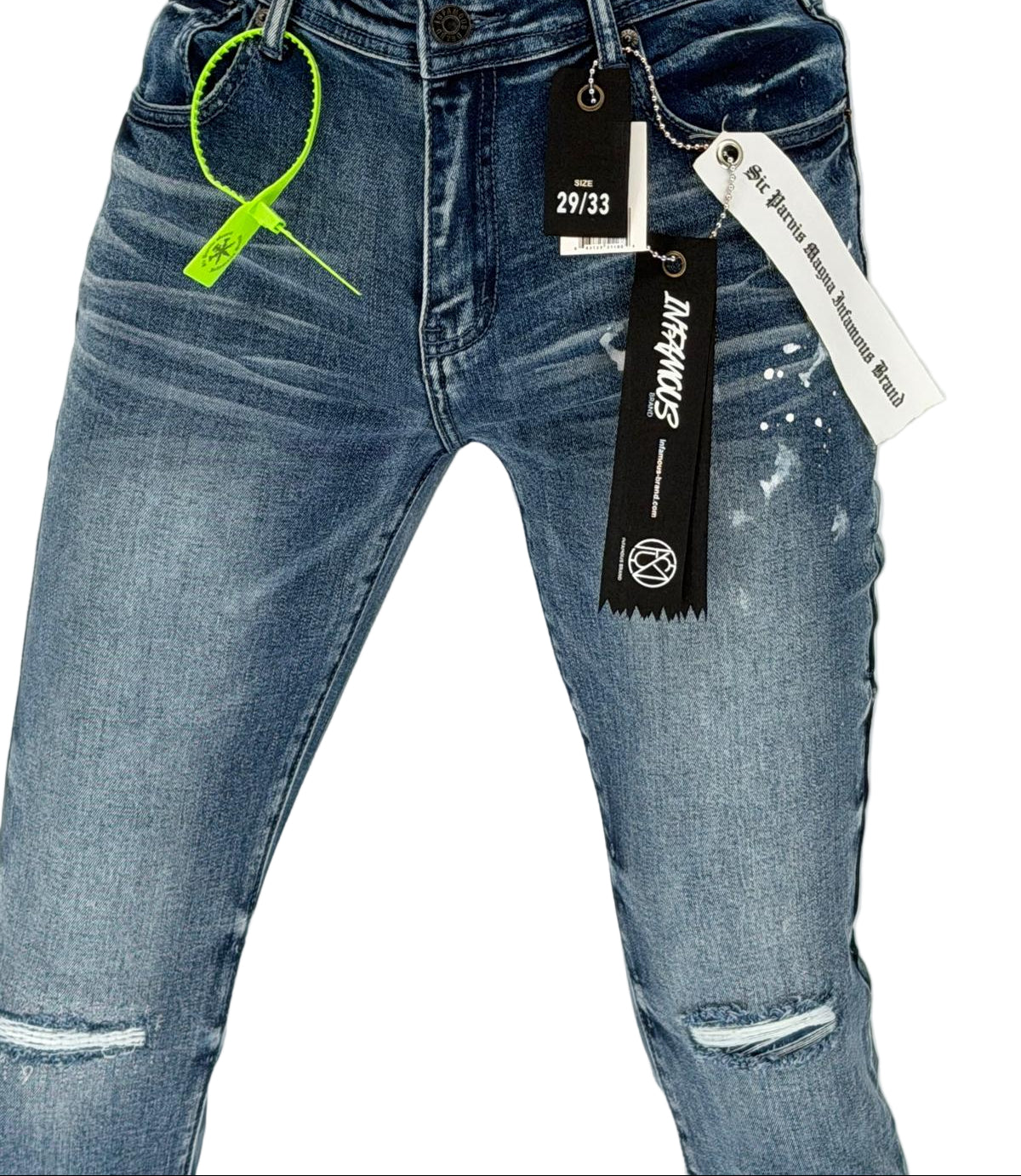 Upgrade your streetwear game with the Infamous Skinny Straight Jeans in Med Blue, crafted for those who live by style and confidence. These jeans blend a sleek modern skinny fit with the comfort of a straight-cut design, creating the perfect balance between edge and versatility.