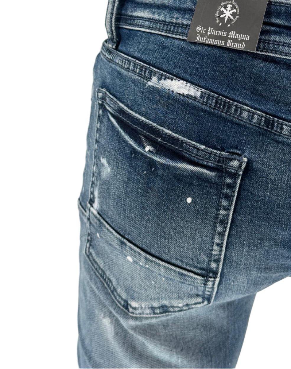 Upgrade your streetwear game with the Infamous Skinny Straight Jeans in Med Blue, crafted for those who live by style and confidence. These jeans blend a sleek modern skinny fit with the comfort of a straight-cut design, creating the perfect balance between edge and versatility.