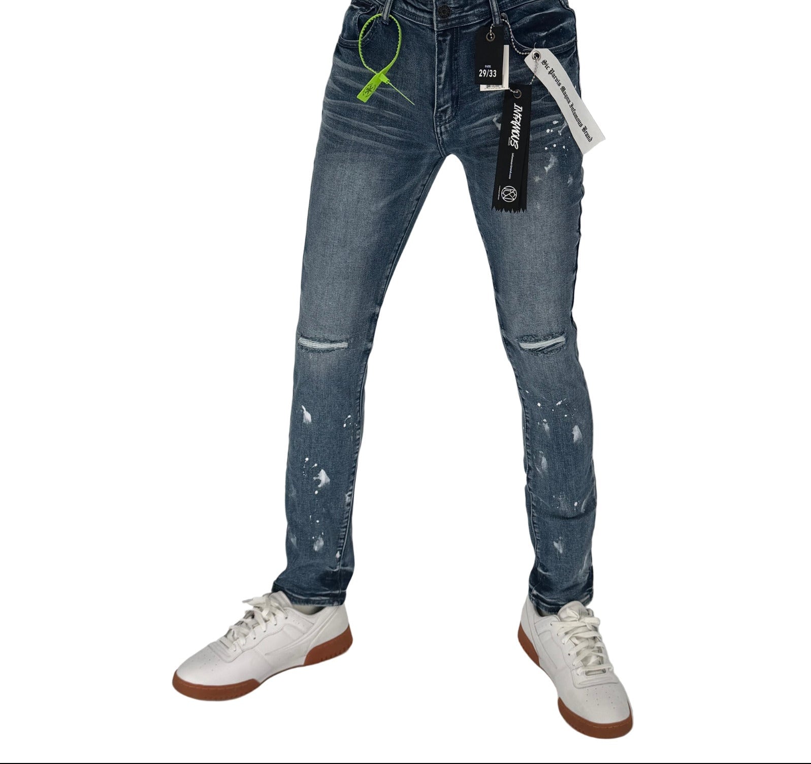 Upgrade your streetwear game with the Infamous Skinny Straight Jeans in Med Blue, crafted for those who live by style and confidence. These jeans blend a sleek modern skinny fit with the comfort of a straight-cut design, creating the perfect balance between edge and versatility.