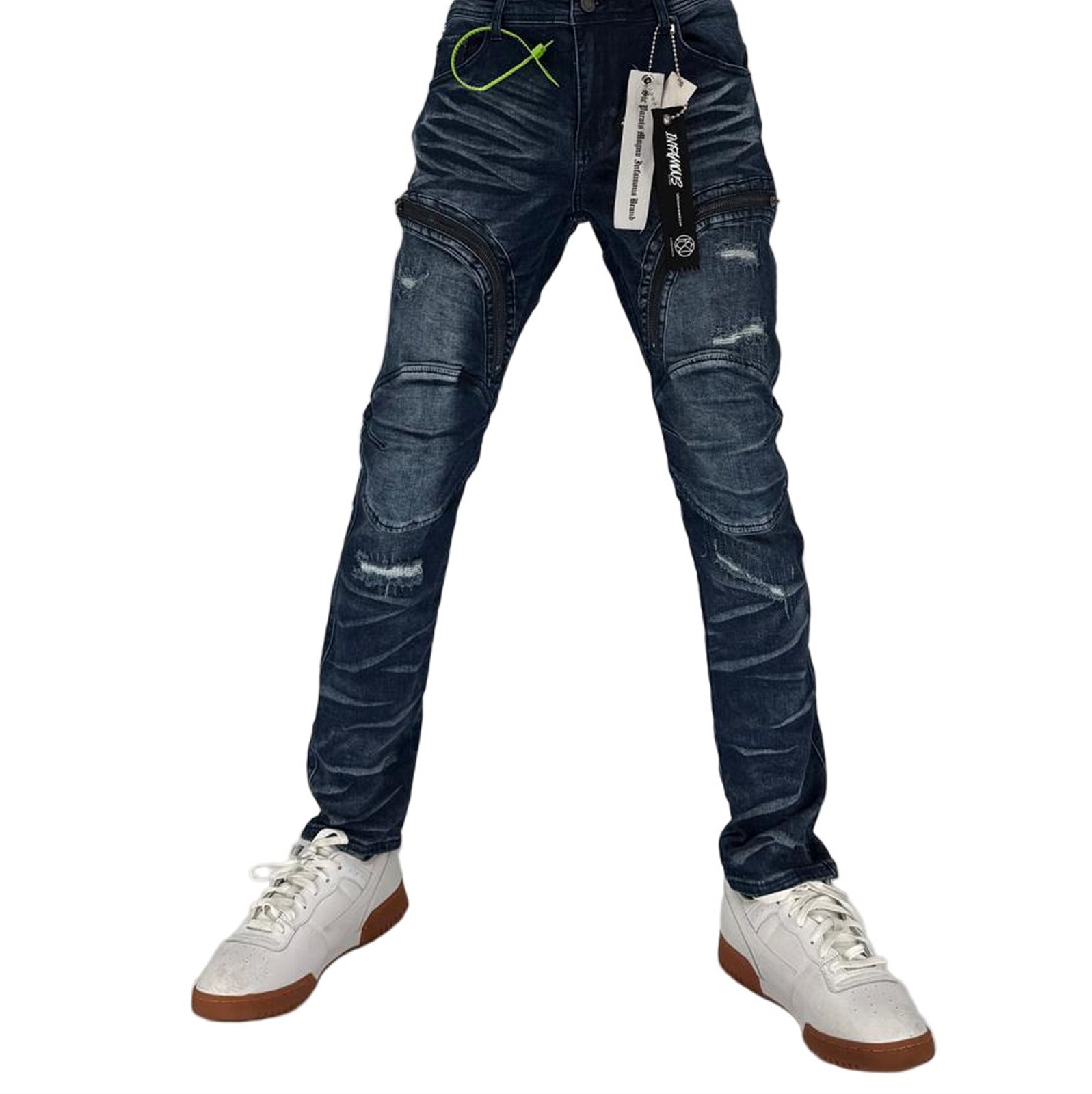 Elevate your everyday look with the Infamous Jeans in Dark Blue, a refined essential that defines effortless confidence and modern streetwear appeal. Crafted with precision from premium stretch-denim, these jeans deliver the perfect balance of structure, flexibility, and durability — designed to move with you through every moment.