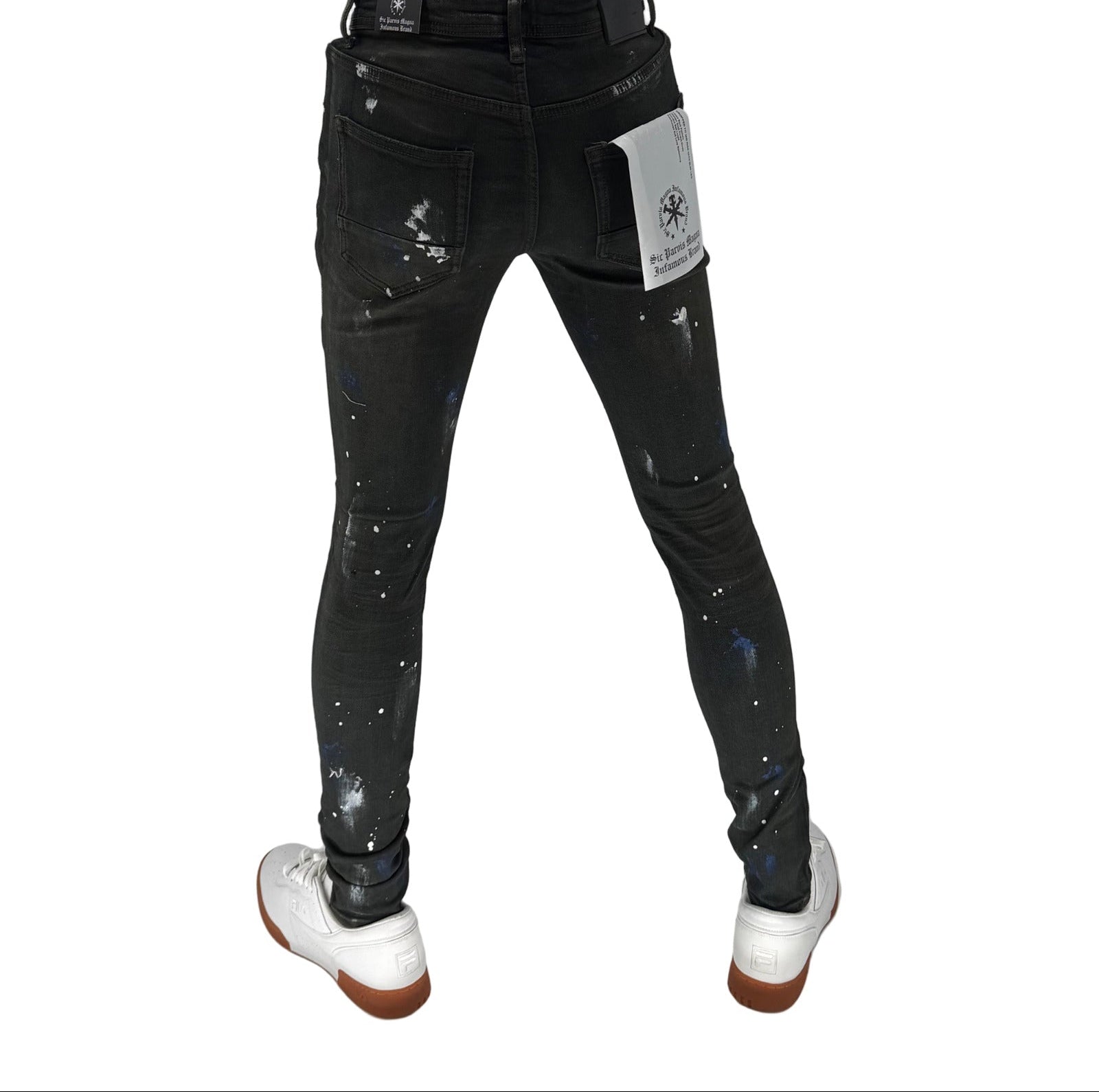 Step up your streetwear game with the Infamous Green Tint Skinny Jeans. Designed for those who aren't afraid to stand out, these slim-fit jeans combine urban attitude with a fresh twist. The subtle green tint adds a unique color pop to your wardrobe, while the stretch denim ensures a snug, comfortable fit that moves with you.