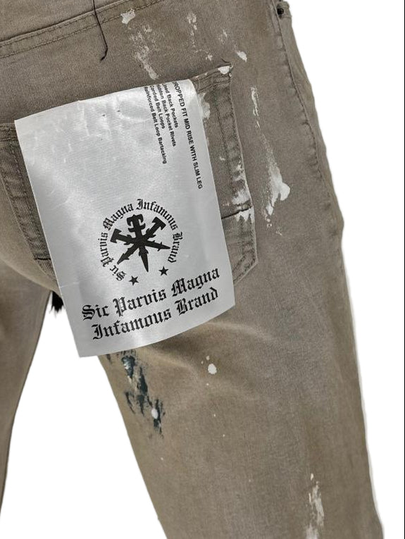 Upgrade your denim rotation with the Infamous Skinny Fit Jeans in Ice Grey. These jeans feature a modern skinny fit that tapers through the leg, delivering a sharp, contemporary silhouette without sacrificing comfort. 