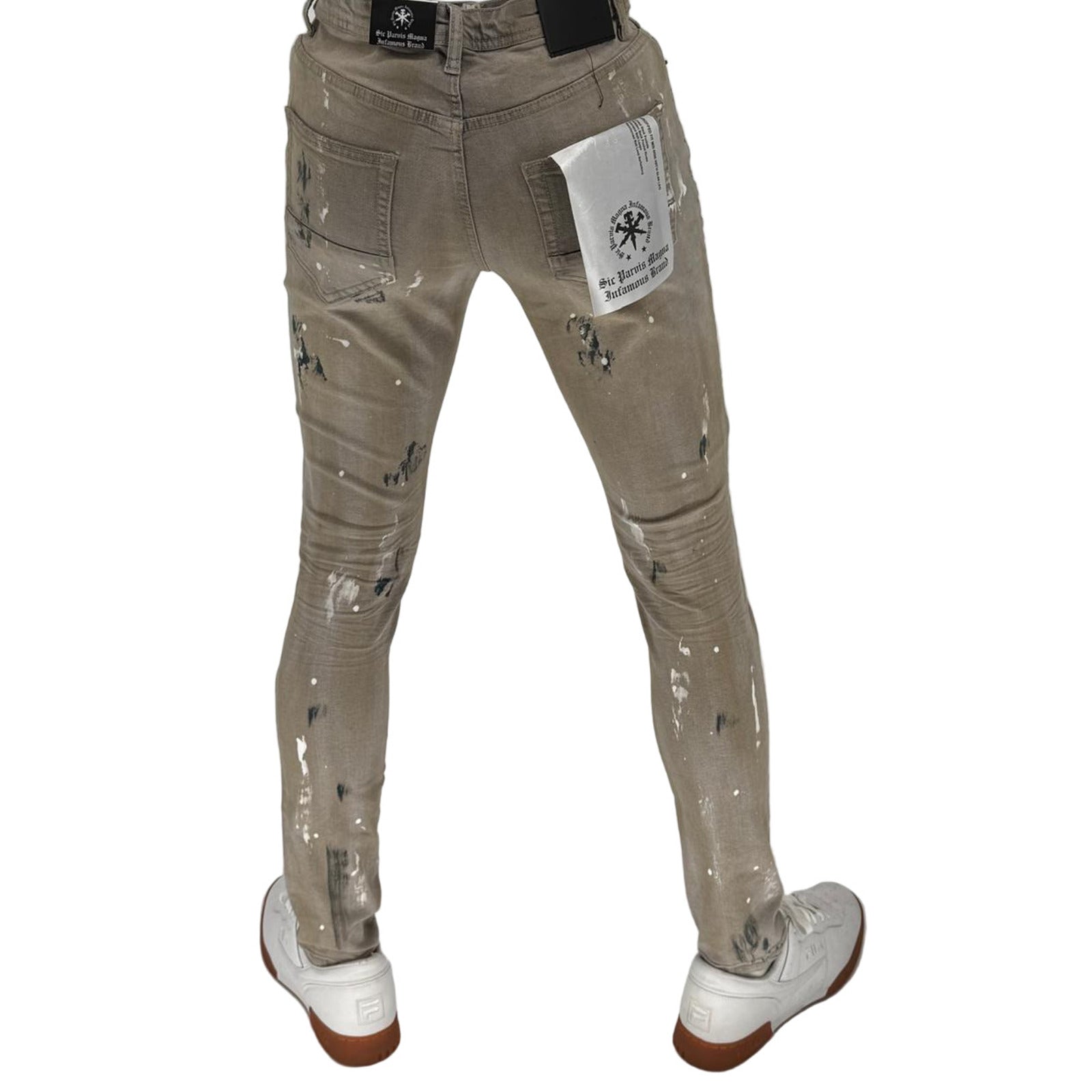 Upgrade your denim rotation with the Infamous Skinny Fit Jeans in Ice Grey. These jeans feature a modern skinny fit that tapers through the leg, delivering a sharp, contemporary silhouette without sacrificing comfort. 