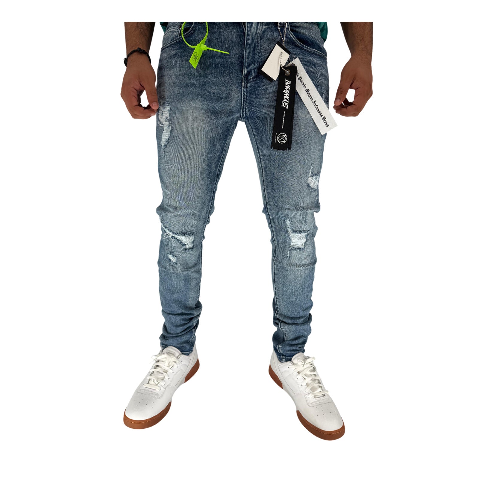 The Infamous Skinny Straight Jeans (Dark Blue) are designed for a sharp, modern fit that balances comfort and style. Made with precision craftsmanship and finished in a rich dark blue tone, these jeans reflect the signature Infamous streetwear attitude — bold, minimal, and effortlessly versatile.