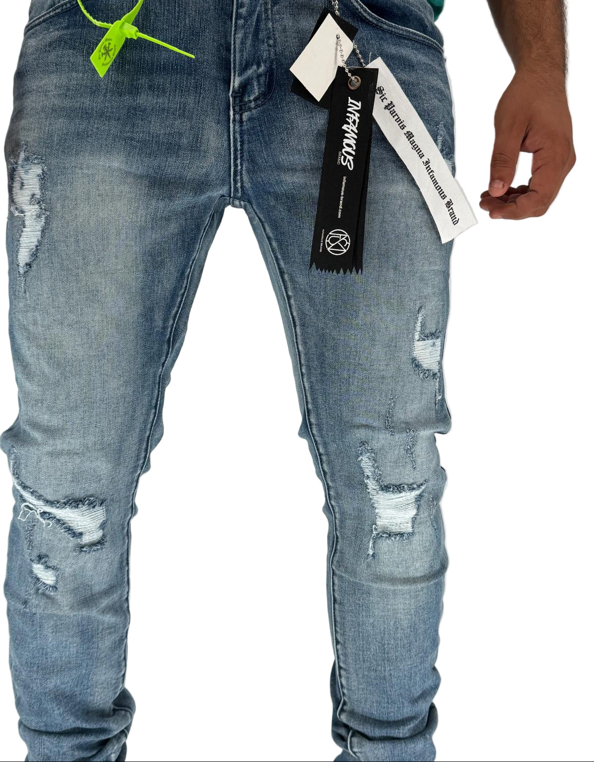 The Infamous Skinny Straight Jeans (Dark Blue) are designed for a sharp, modern fit that balances comfort and style. Made with precision craftsmanship and finished in a rich dark blue tone, these jeans reflect the signature Infamous streetwear attitude — bold, minimal, and effortlessly versatile.