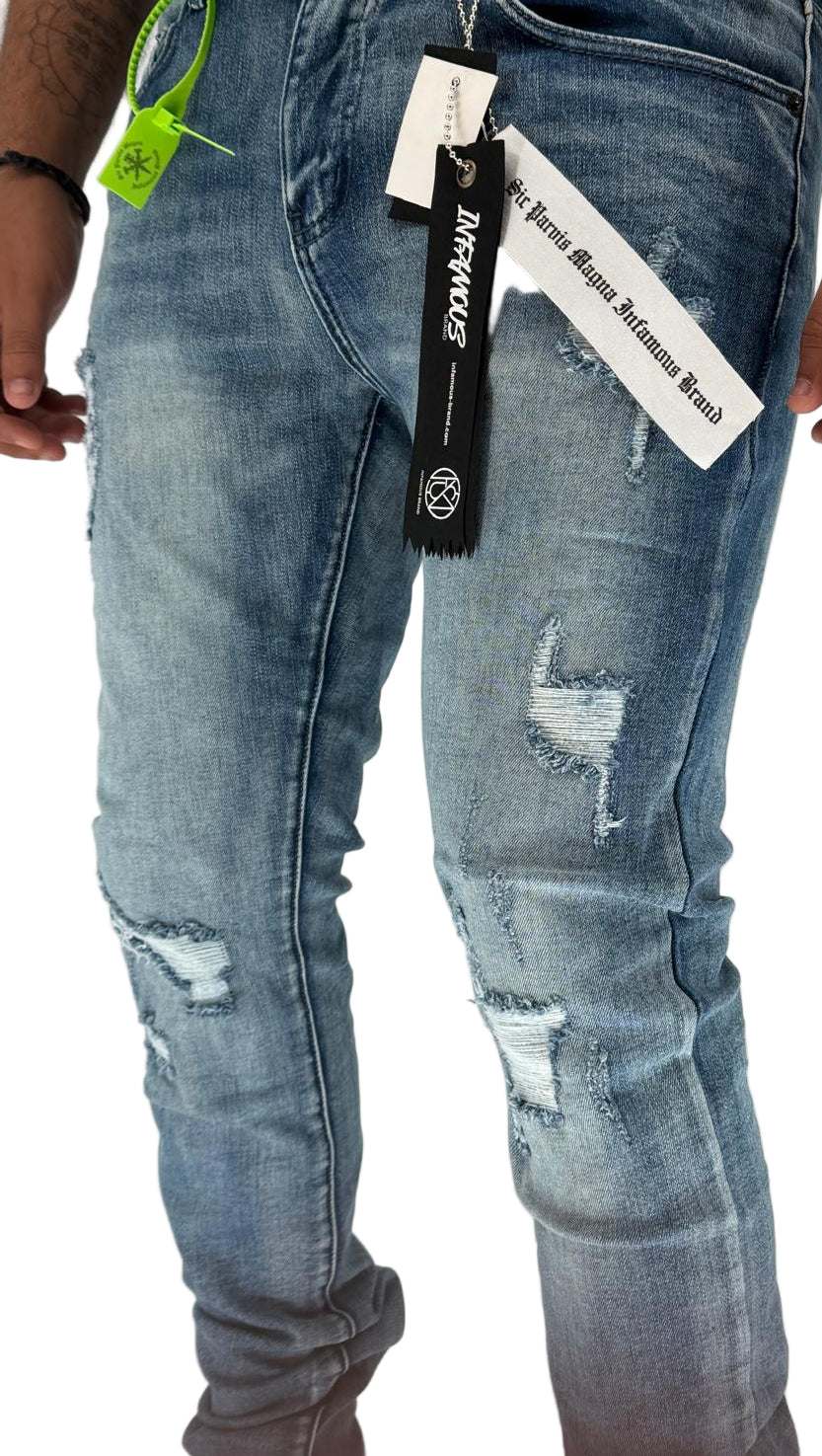 The Infamous Skinny Straight Jeans (Dark Blue) are designed for a sharp, modern fit that balances comfort and style. Made with precision craftsmanship and finished in a rich dark blue tone, these jeans reflect the signature Infamous streetwear attitude — bold, minimal, and effortlessly versatile.