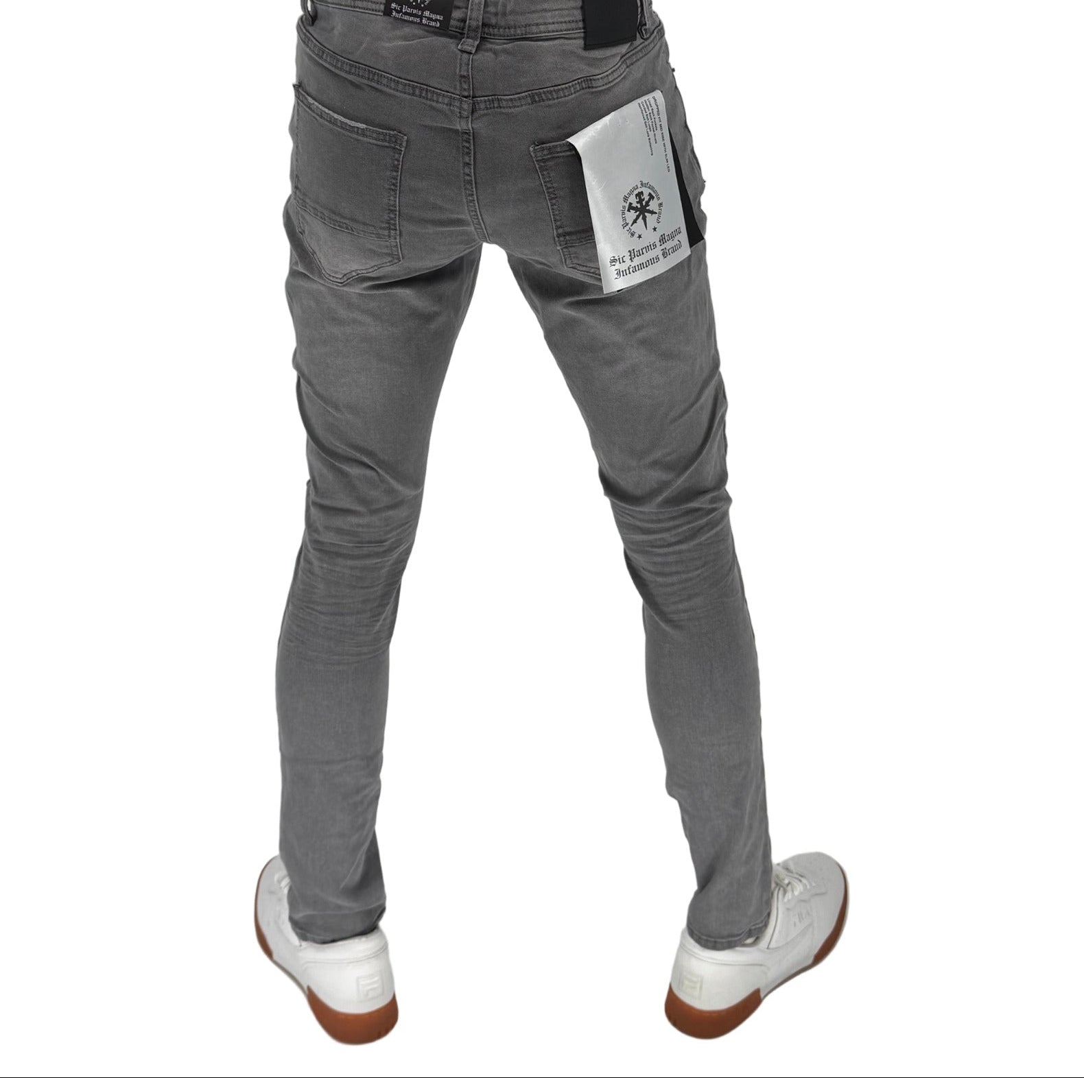 Step into sleek, minimalist style with the Infamous Skinny Straight Jeans in Iced Grey – a clean, modern essential that delivers on both form and function. These jeans feature a skinny-straight cut that’s tailored for a sharp silhouette without sacrificing comfort or flexibility.