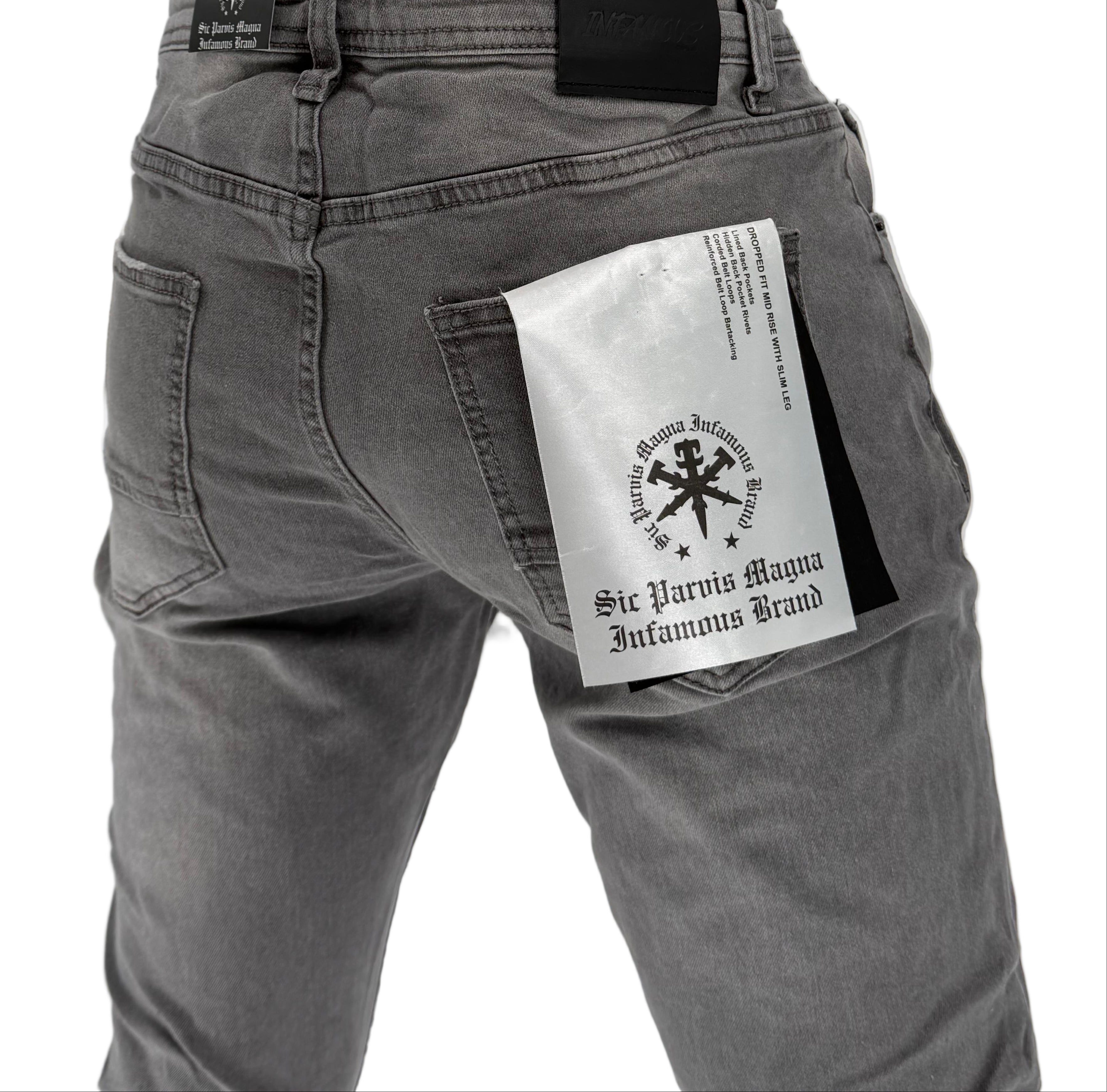 Step into sleek, minimalist style with the Infamous Skinny Straight Jeans in Iced Grey – a clean, modern essential that delivers on both form and function. These jeans feature a skinny-straight cut that’s tailored for a sharp silhouette without sacrificing comfort or flexibility.