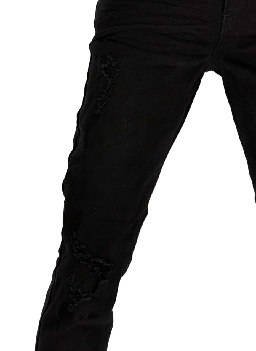 Own the night with the Infamous Skinny Straight Jeans in Jet Black – a bold, everyday essential crafted for those who demand style with an edge. Designed with a sleek skinny-straight cut, these jeans offer a modern fit that hugs in all the right places while maintaining comfort and mobility.