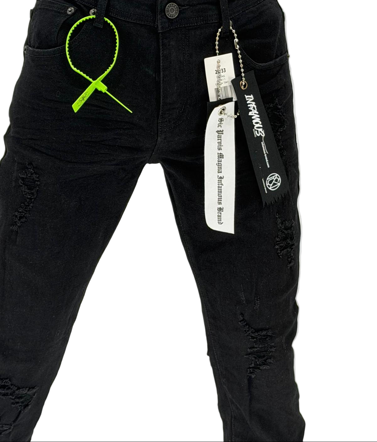 Own the night with the Infamous Skinny Straight Jeans in Jet Black – a bold, everyday essential crafted for those who demand style with an edge. Designed with a sleek skinny-straight cut, these jeans offer a modern fit that hugs in all the right places while maintaining comfort and mobility.