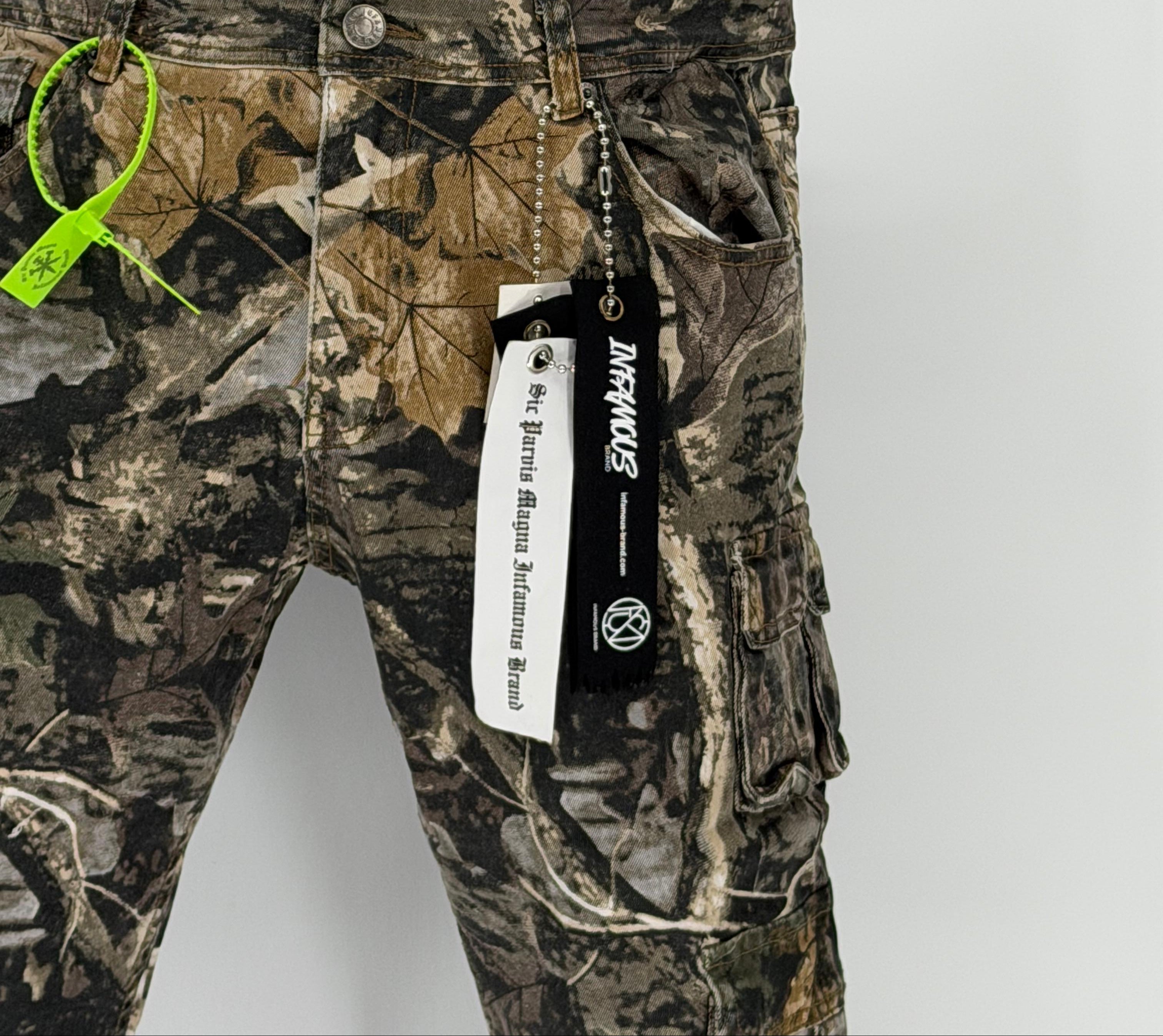 Stand out and stay sharp with the Infamous Stacked Jeans in Hunter Camo – built for bold moves and everyday dominance. These jeans feature a signature stacked-leg design with an elongated inseam that creates a stylish stack at the ankle, perfect for showcasing your favorite kicks.