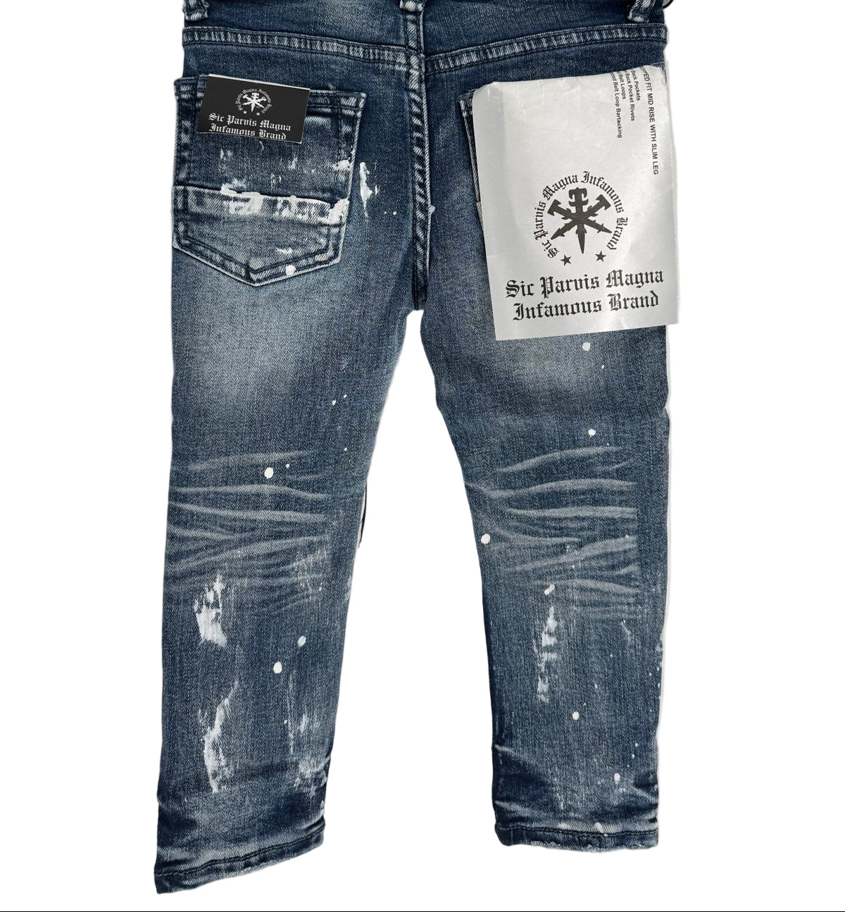 Style meets substance with the Infamous Medium Blue Jeans — a staple piece built for kids who move with confidence.