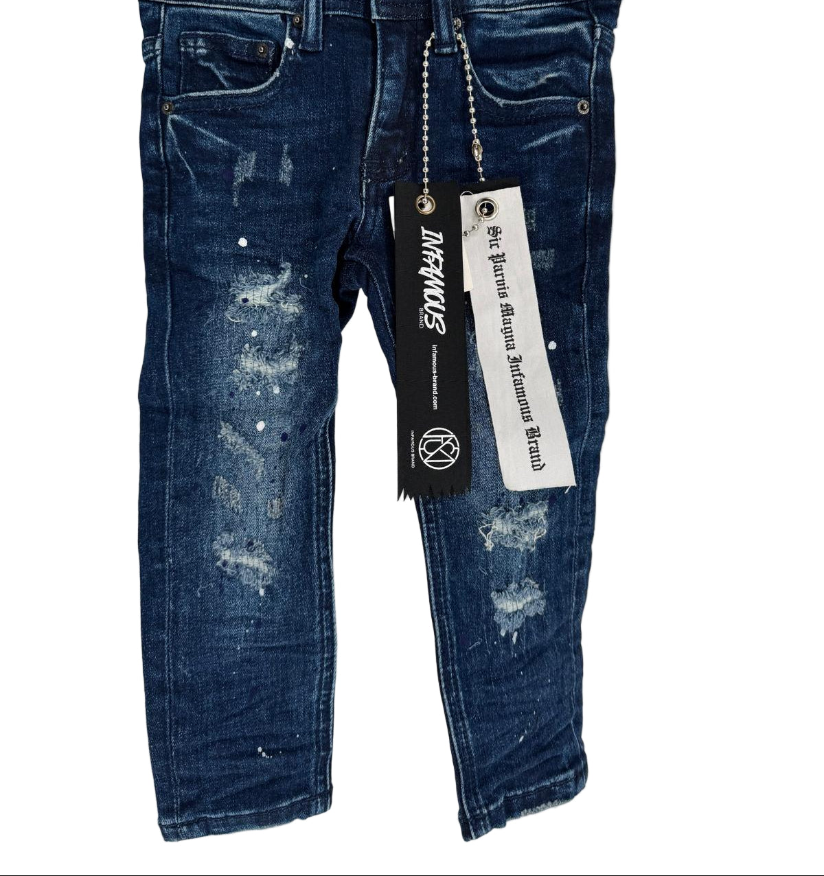 Own the street in timeless style with the Infamous Dark Blue Jeans — where comfort meets confidence. 