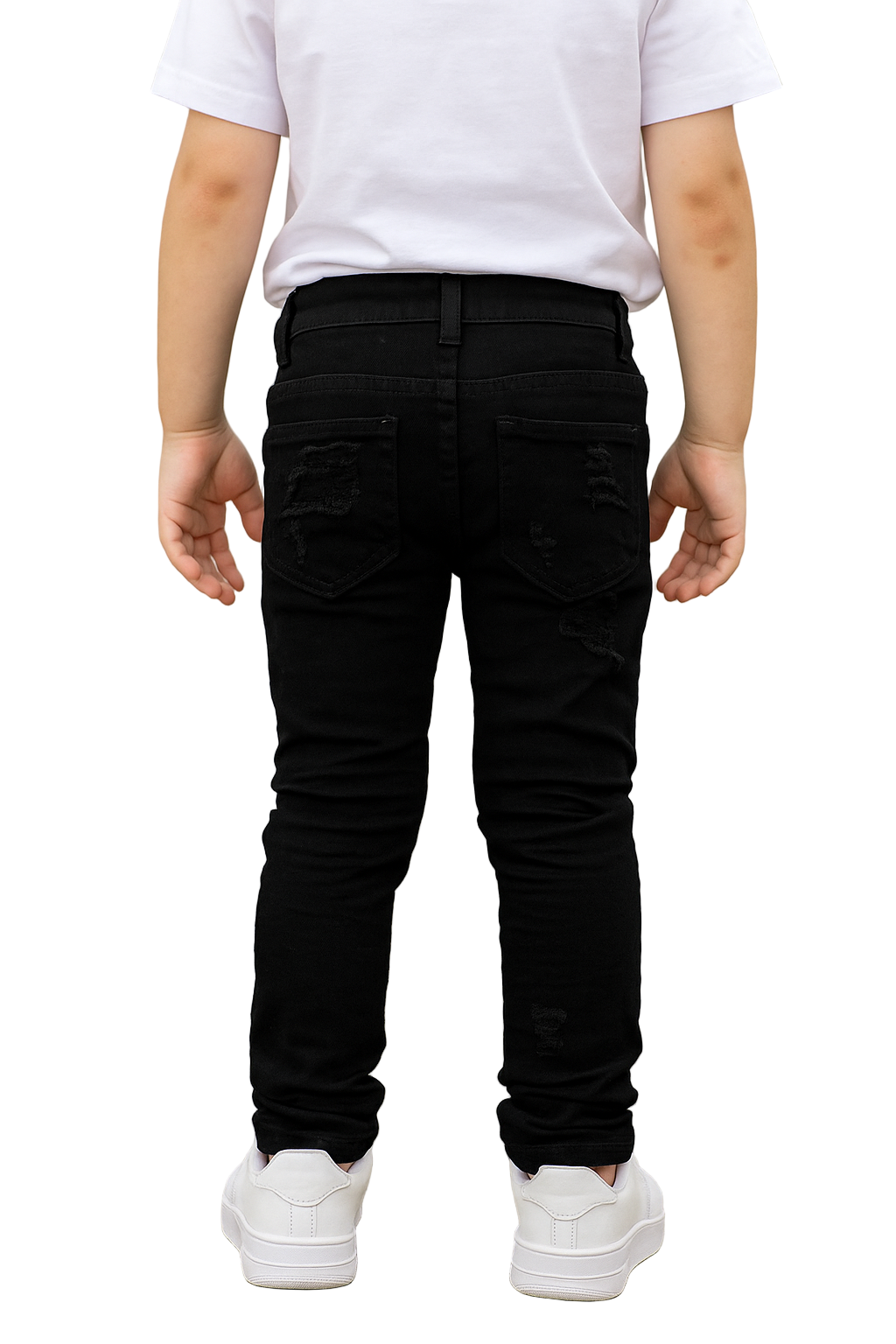 Bring bold street energy to your kid’s everyday style with the Infamous Jet Black Jeans. Designed for comfort, movement, and edge, these jeans feature a sleek distressed finish that captures the authentic streetwear vibe. 