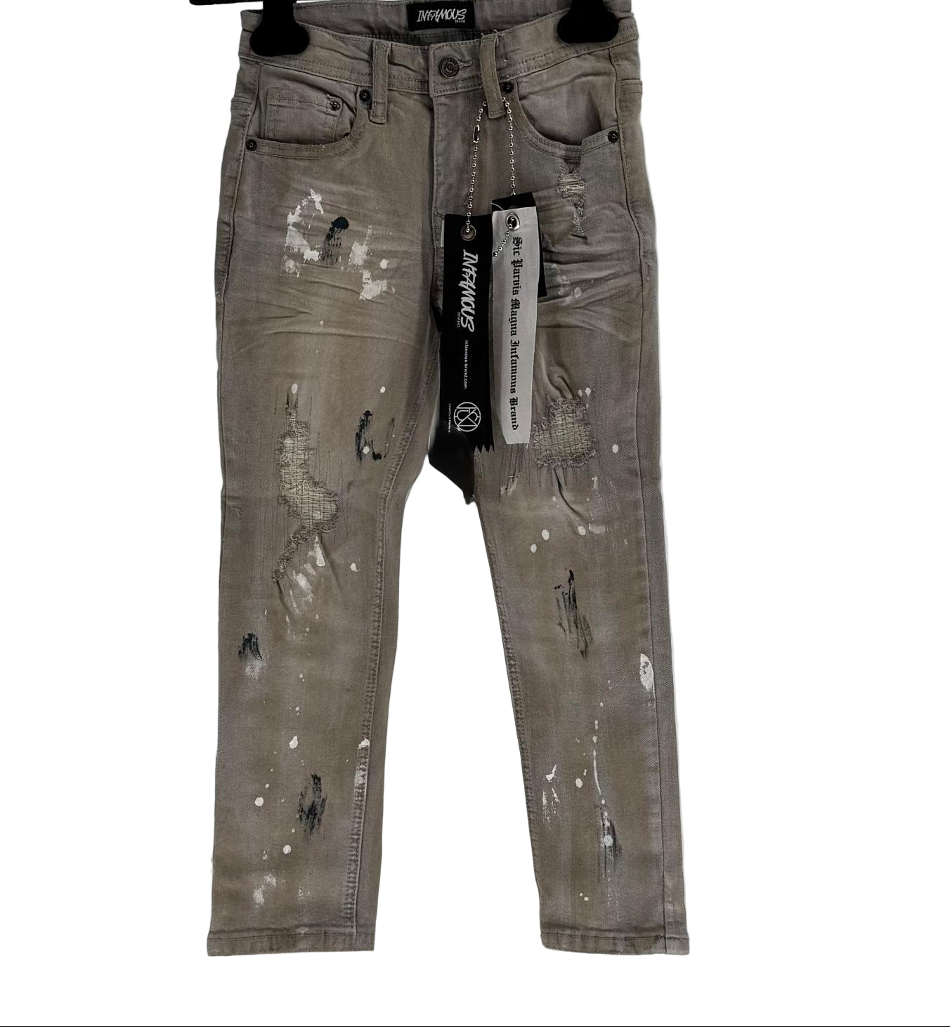 Give your little one's wardrobe a fresh update with the Infamous Kids Skinny Jeans in Ice Grey